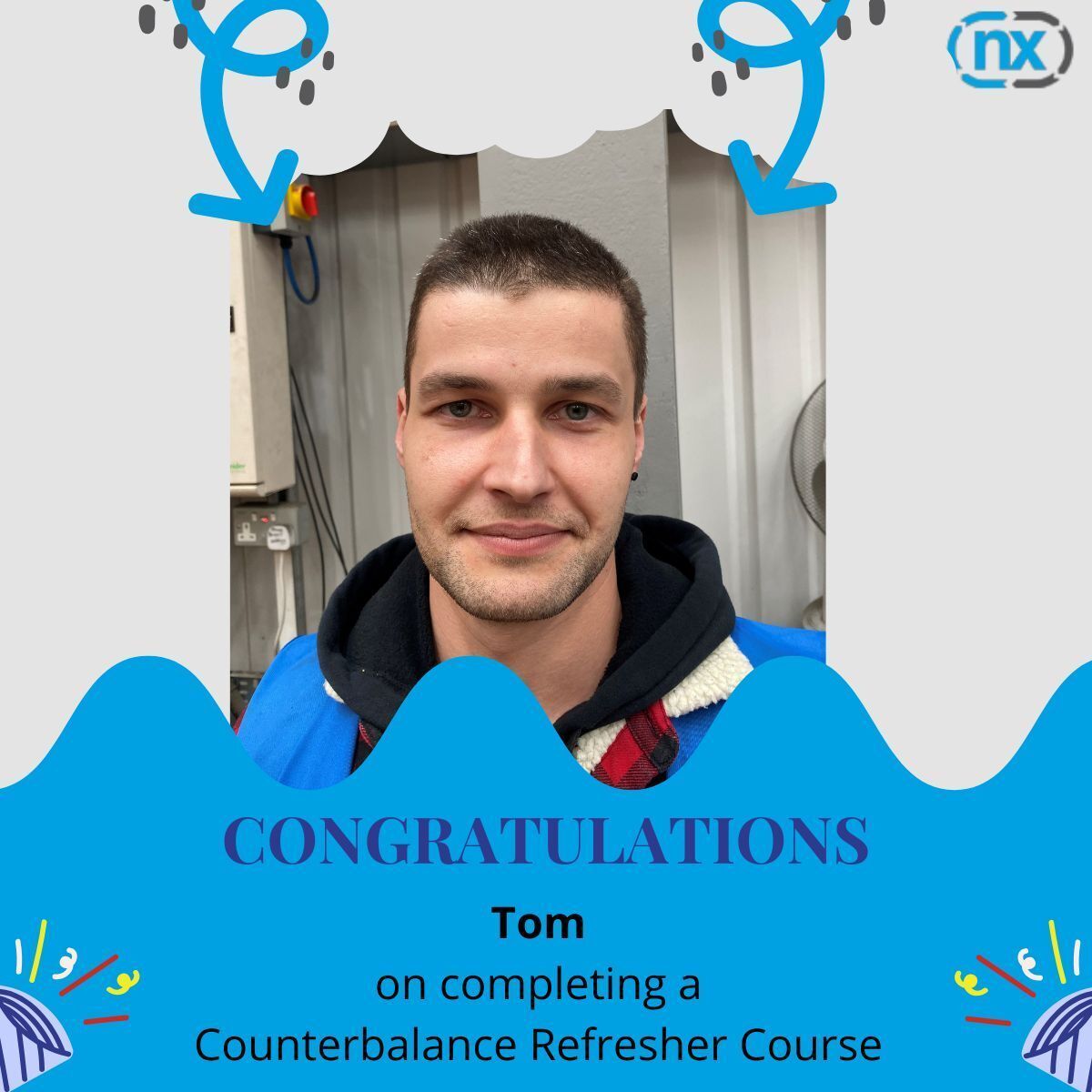 thenxgroup's tweet image. 📣 Congratulations 📣  to Tom Cerek who recently completed his counterbalance refresher course. Well done Tom and thank you for your hard work! 👏 
#training #careerdevelopment #logistics