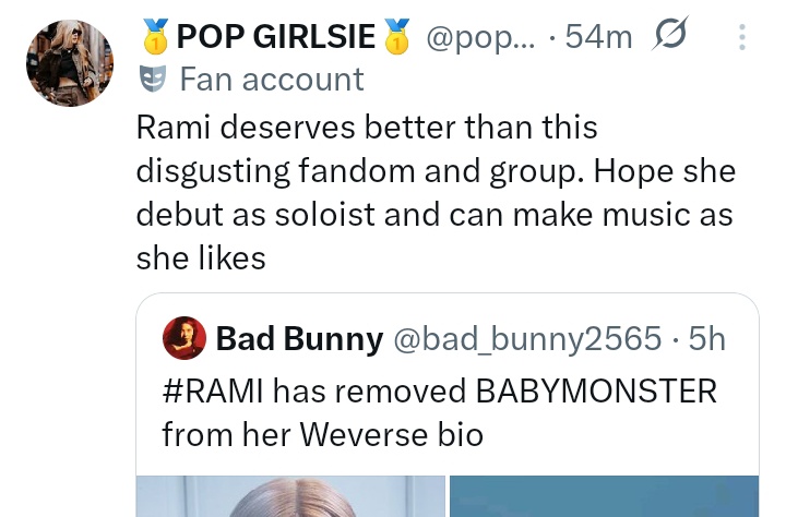 BABYMONSTER's Rami Updates Weverse Bio to Real Name Amid ...