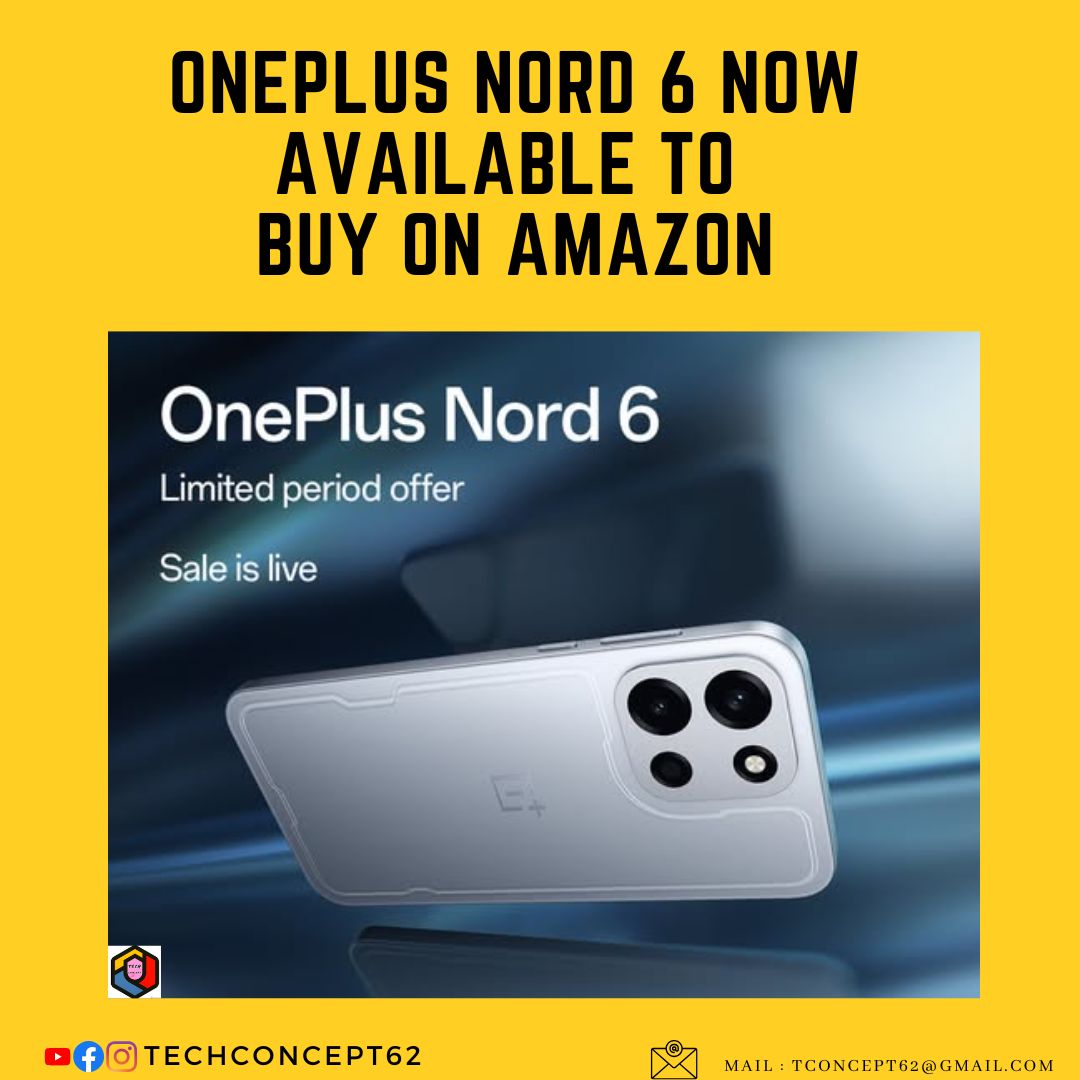 TechConcept62's tweet image. OnePlus Nord6 now available to 
buy on amazon 

OnePlus Nord 6 | 8GB+256GB | Mint Green | Snapdragon 8s Gen 4 | Segment's First Stable 165FPS Gaming | Segment's Largest 9000mAh Battery | Most Complete IP Rating | Personalized AI

#OnePlusNord6
#oneplusphone
#oneplussmartphone