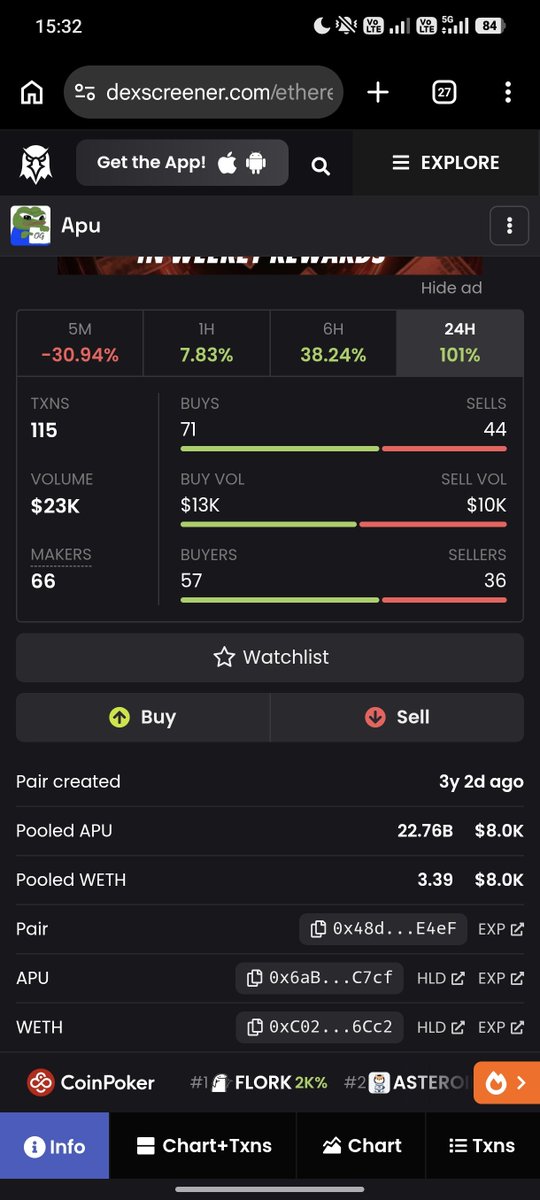 ut3gi's tweet photo. $APU og Ethereum memecoin
0x6aBd955AD9f52e565327Cb21b256E2549D80C7cf #NFA https://t.co/mphsB4mzzA