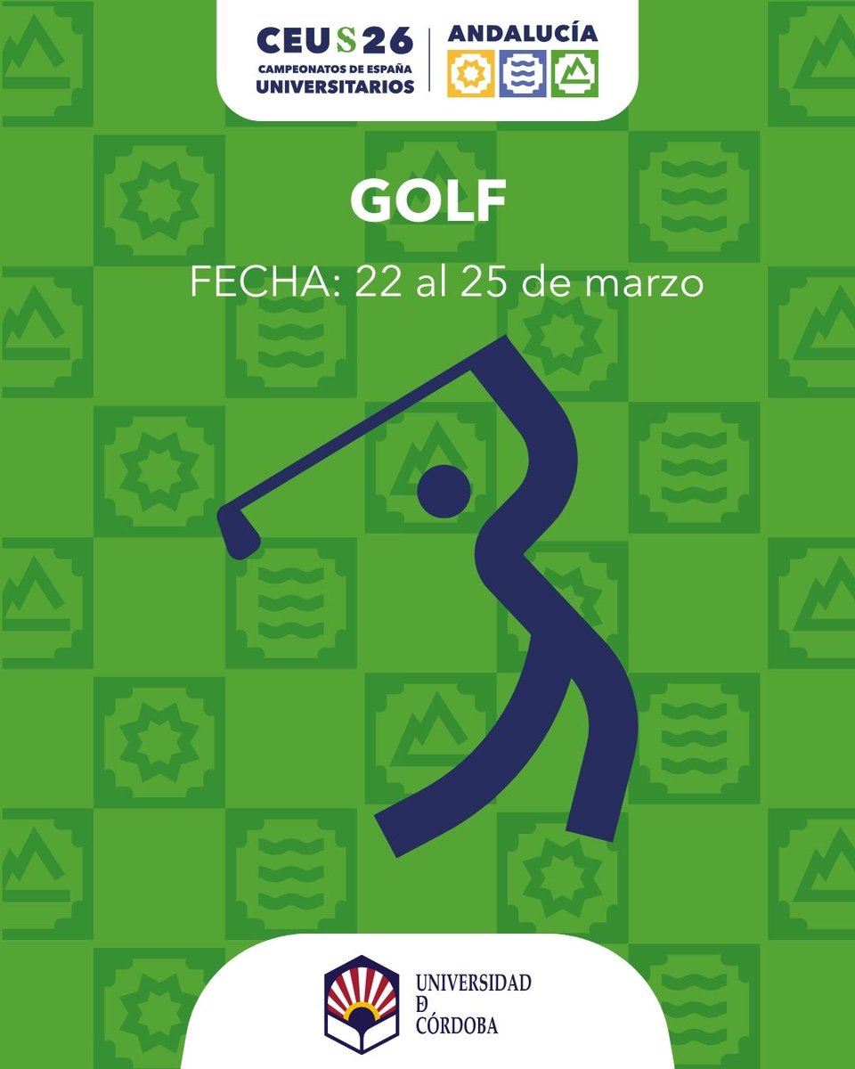 Ucodeporte_'s tweet photo. #Sabiasque ... #Ucodeporte gestiona múltiples actividades deportivas de la UCO, como los campeonatos de España universitarios -CEU- 2026: selección de estudiantes deportistas, viajes de las selecciones deportivas UCO, además este curso organiza dos: Golf y Carreras por Montaña. https://t.co/XM1t2VZ55y