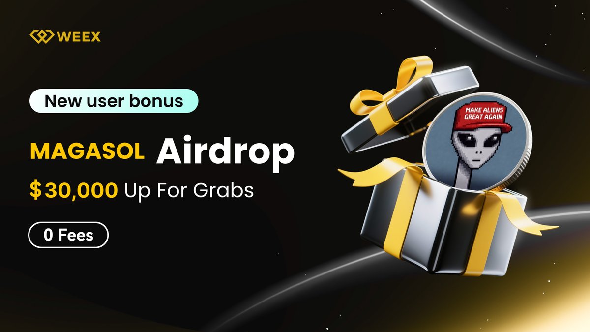 WEEX_Official's tweet image. 🎁 $MAGASOL airdrop: Share30,000 USDT!
📅 04/22/2026, 17:00:00 - 04/29/2026, 17:00:00 (UTC+8)

👉 Join:bit.ly/4u2IWef
👀 Follow:@WEEX_Official
❤️ RT + LIKE

#Airdrop #blockchain #tradetoearn #bitcoinprice #ethereumprice