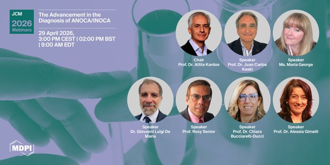 JCM_MDPI's tweet photo. #mdpijcm
#UpcomingAcademicEvent
#OnlineWebinar
🙌Advancement in the Diagnosis of #ANOCA/#INOCA
⏳Time: 3:00 p.m. CEST | 2:00 p.m. BST | 9:00 a.m. EDT
👉Registration:https://t.co/M0dDBoRV4k
@MediPharma_MDPI
#Non_Obstructive_Coronary_Arteries https://t.co/os0OJVlrMc