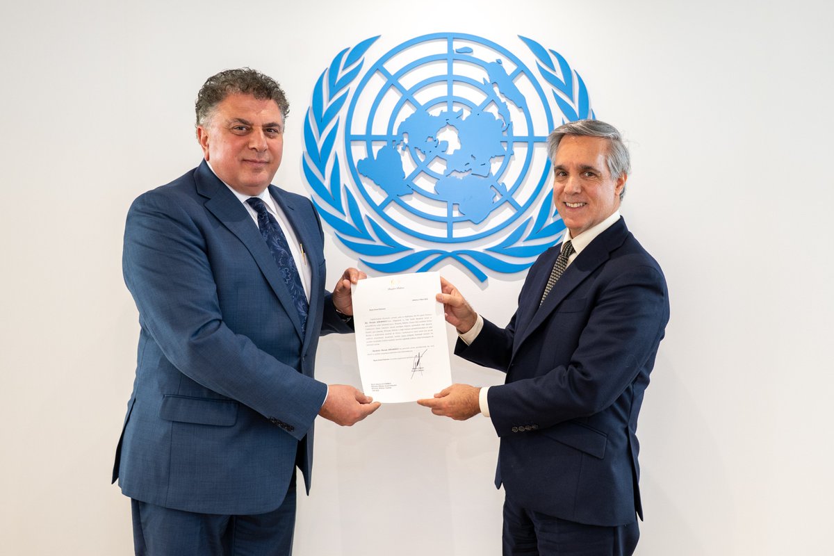 UN_Vienna's tweet image. Welcome to the new Permanent Representative of #Türkiye, Mustafa Kibaroğlu, who presented his credentials today to the Acting Director-General of #UNVienna John Brandolino - more ➡ unis.unvienna.org/unis/en/pressr…