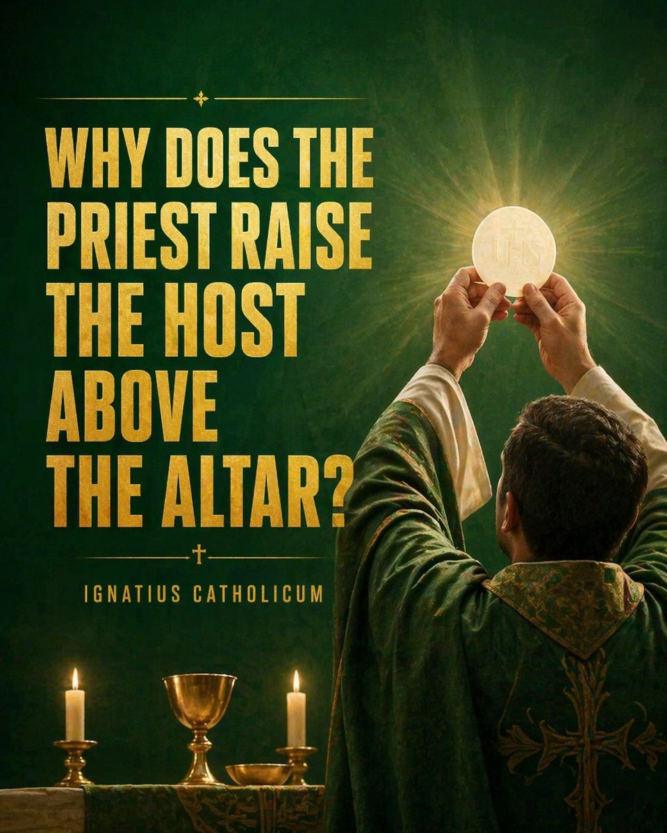 IgnatiusCath's tweet image. 🔥 Why does the priest lift the Host?
It’s no longer bread. It is Jesus Christ.
He raises it so you can SEE… and ADORE.
Not a symbol. A presence.
Not a memory. A sacrifice.
In that moment, heaven touches earth.
Don’t just look. Worship. ✝️

#CatholicChurch #Catholics #vatican