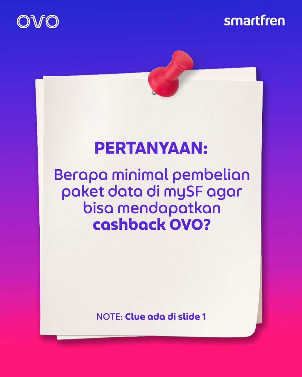 GIVEAWAY!!!

Bagi-bagi Saldo OVO total 2 JUTA RUPIAH😱💸

Sssst untuk 10 orang beruntung aja ya🤫🤫

Jawab pertanyaan dibawah👇🏻