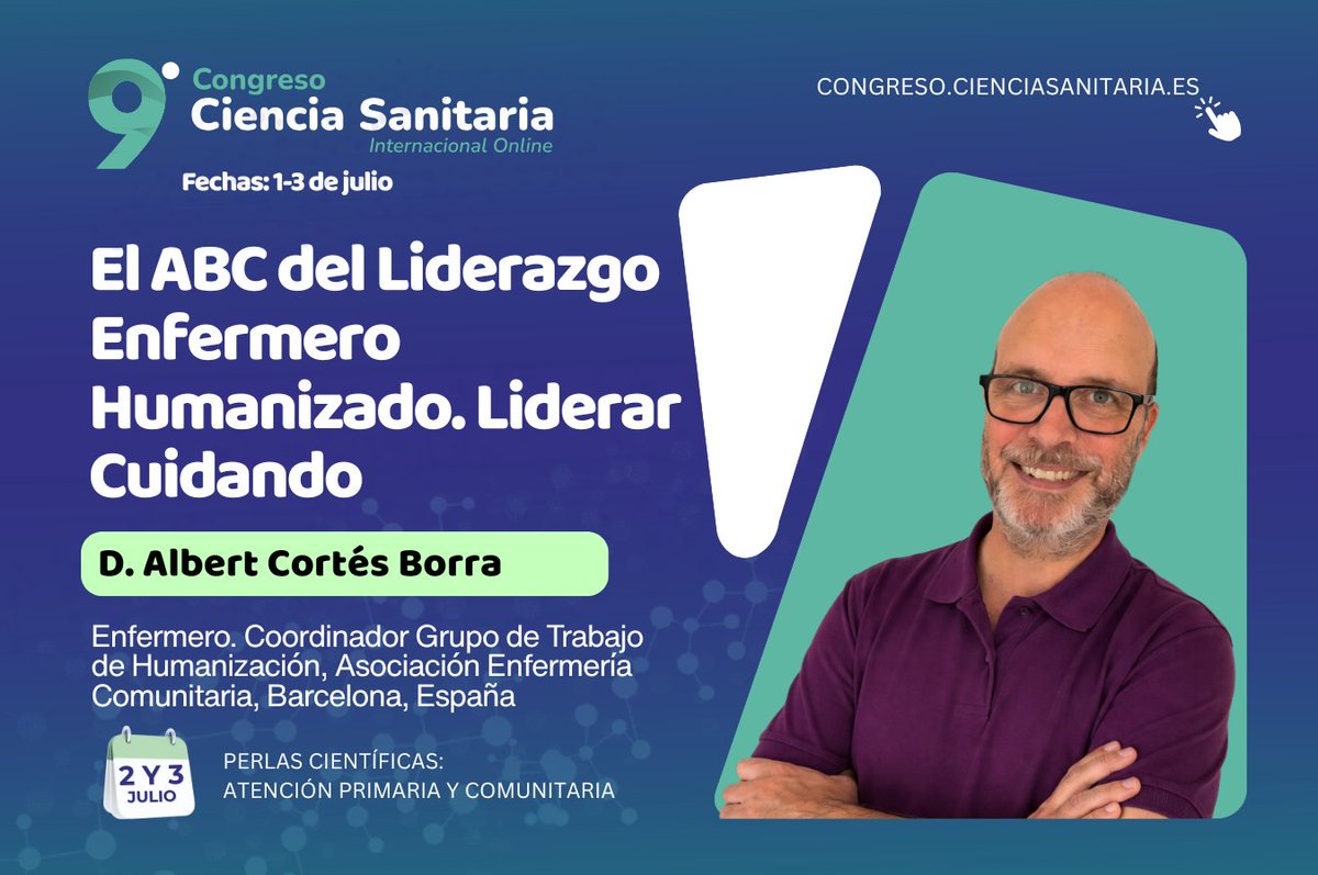 acortesborra's tweet photo. En el 9 Congreso Ciencia Sanitaria volveré a participar como ponente de la perla científica titulada: 

"El ABC del Liderazago Enfermero Humanizado. Liderar Cuidando"

https://t.co/JXEJmJ5Lei https://t.co/QxpBnD8GZK