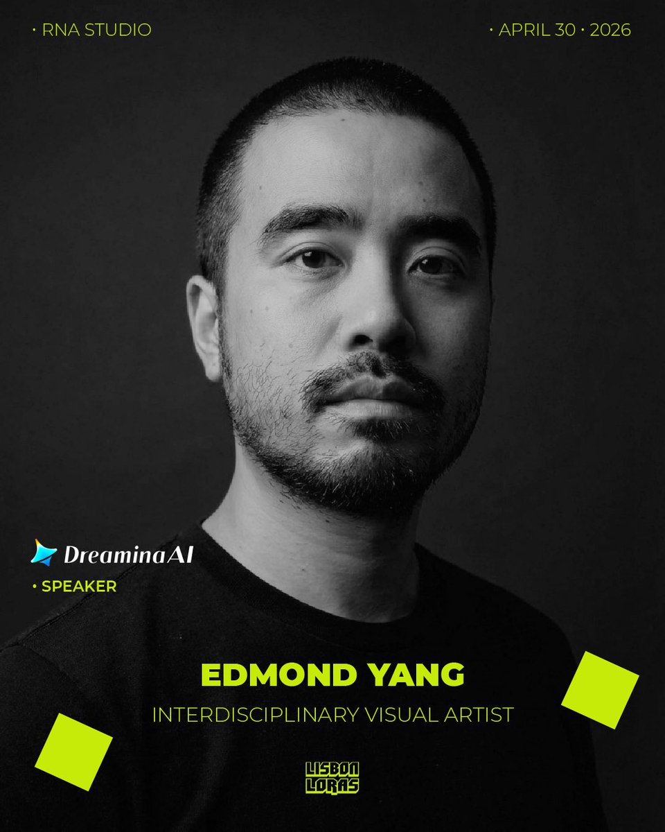 lisbonloras's tweet photo. Edmond Yang joins Lisbon Loras × Dreamina AI 🔥

550M+ views across AI-driven work Cinema × internet-native storytelling 🌏

Don’t miss this one ⚡️
📍 April 30 · RNA Studio Lisbon → link in the comments https://t.co/zEgBmUcpvU