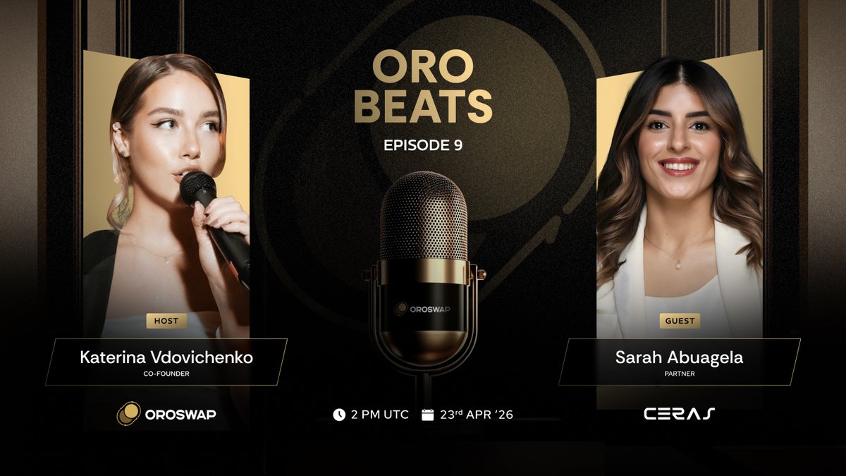 Ask_ORO's tweet photo. Tomorrow. ORO Beats returns for Episode 09.

@katerinaviko hosts @sarahxbytes, Partner at @CerasVentures, for a conversation on where capital is, where it is moving, and what it is backing next.

Join live and earn 5,000 ORE Points.

2PM UTC | Thursday, April 23

https://t.co/WLVbGHv2Co