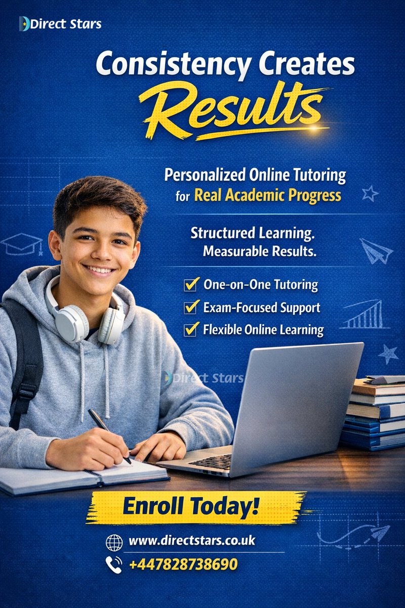 directstars_co's tweet image. Consistency creates results 
It’s not about one good study day  it’s about showing up every day
At Direct Stars, we help students build habits that improve performance
Start now:
directstars.co.uk
+447828738690
#DirectStars #StudySmart #StudentSuccess #ConsistencyWins
