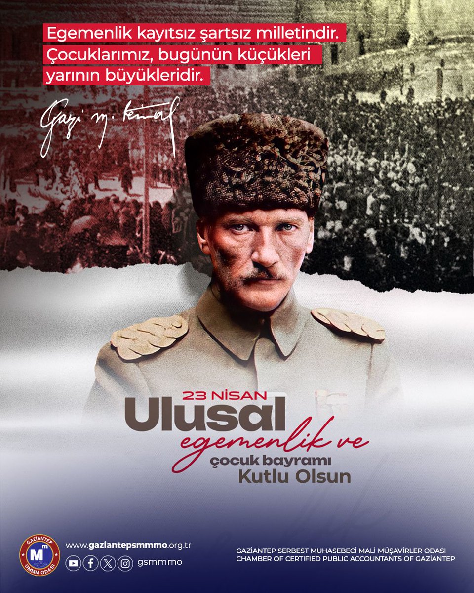 Gsmmmo's tweet photo. Bağımsızlığımızın ve millî irademizin, TBMM’nin kuruluşuyla tüm dünyaya ilan edildiği; geleceğimizin teminatı olan çocuklarımıza armağan edilen 23 Nisan Ulusal Egemenlik ve Çocuk Bayramı kutlu olsun. https://t.co/PbsPGgb32p