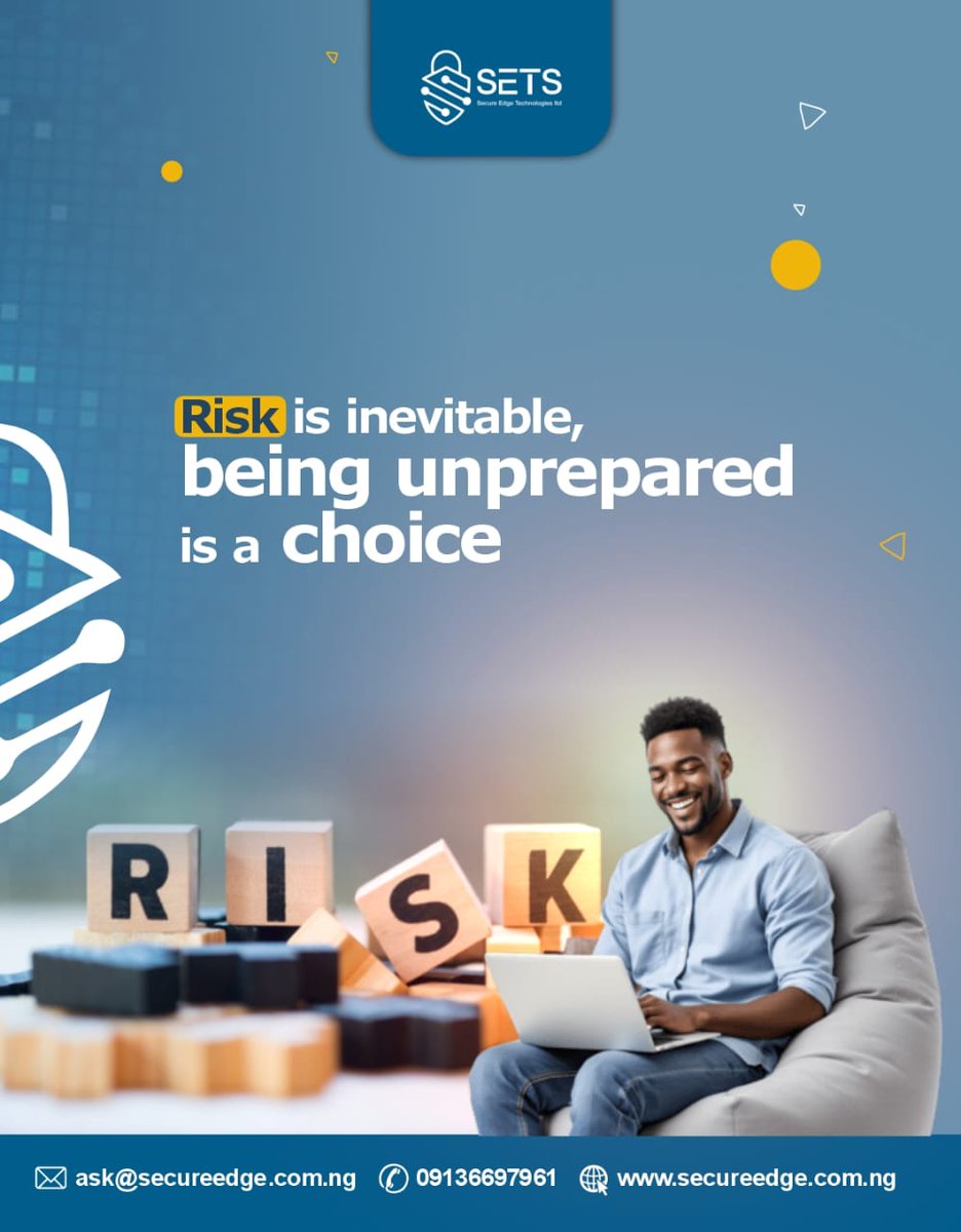 Our Risk Management services are designed to help you anticipate threats, minimize impact, and stay in control no matter the challenge. 

📩 ask@secureedge.com.ng
📞 09136697961