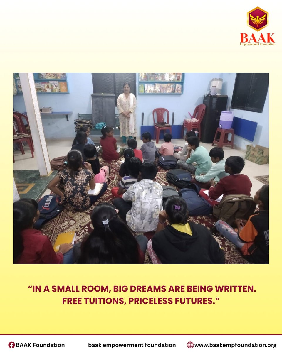 baakfoundation_'s tweet image. “एक वही, एक शिक्षक, आणि एक संधी…
इतकंच पुरेसं असतं आयुष्य बदलायला.”

BAAK अभ्यासकट्टा द्वारे विनाशुल्क शिक्षण उपक्रम 📖
समान शिक्षणसंधी प्रत्येक मुलासाठी

#EducationMatters #BAAK #FreeClasses #SocialImpact #NGOMumbai #EmpowerThroughEducation