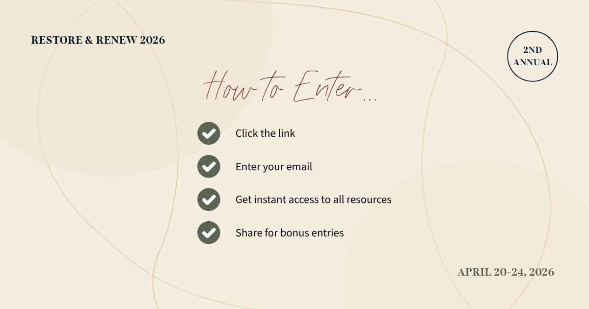 onthewaybg's tweet image. The Restore &amp;amp; Renew Giveaway closes Friday. Inside: resources from 10+ women who’ve walked through hard seasons and built tools to help you walk through yours. Plus gift cards. One entry. Here is the link: kingsumo.com/g/3l50w61/seco…
#GiveawayAlert #freeresources #freebies