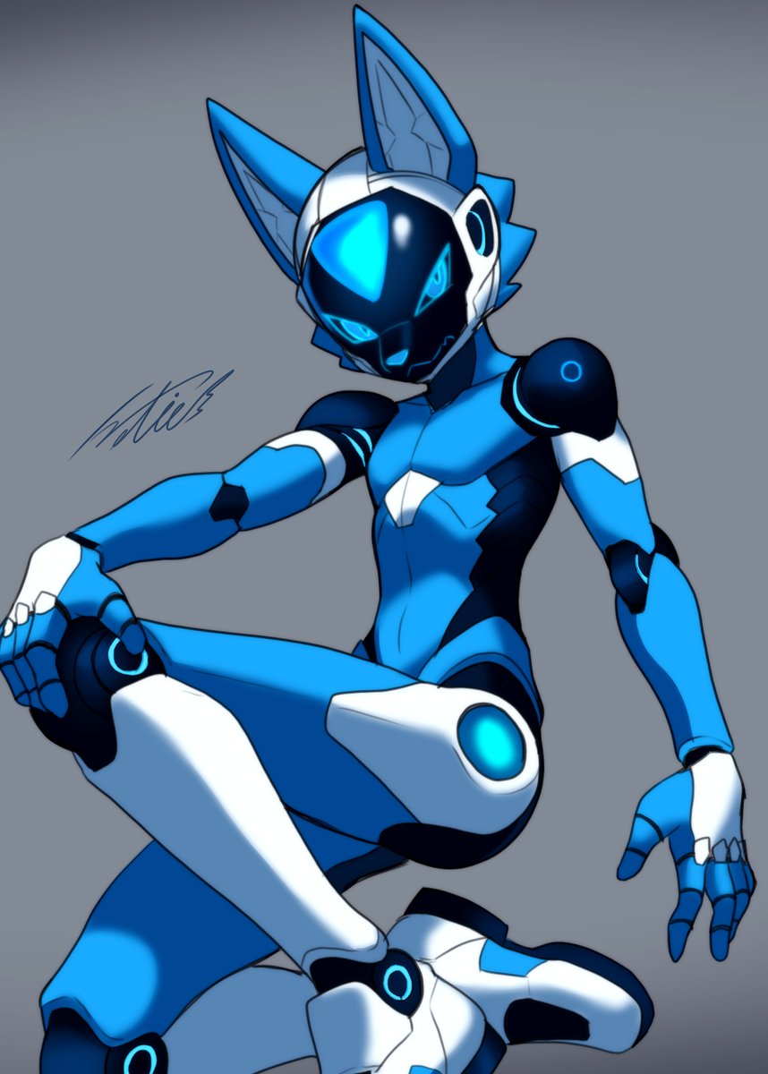 Netiel's tweet photo. お顔のディスプレイに表情が映し出されるタイプの子を描きたかった https://t.co/yP1dHjkoXy