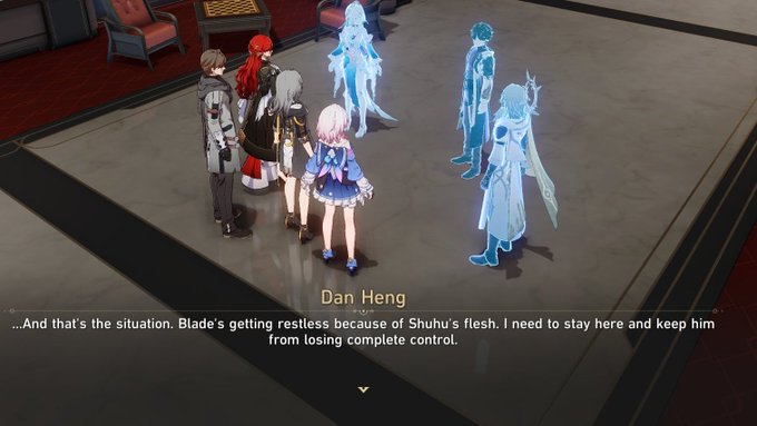 4.2 HSR SPOILERS//
.
.
.
.
.
you can feel how desperate hyv was to make sure the player understand how Dan Heng presence is helping blade...
Like did we need all these repeatings 😭😭