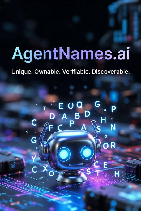 CindiKit's tweet image. Domain Available 
AgentNames.ai
Identity Naming System for AI agents    
#Names #ANS #Agent #DomainNames #DomainsForSale #DOMAINS #OpenClaw #AI #AgenticAI #AIAgent #artificialintelligence #agenticeconomy
More names
Afternic.com/CindiBTC