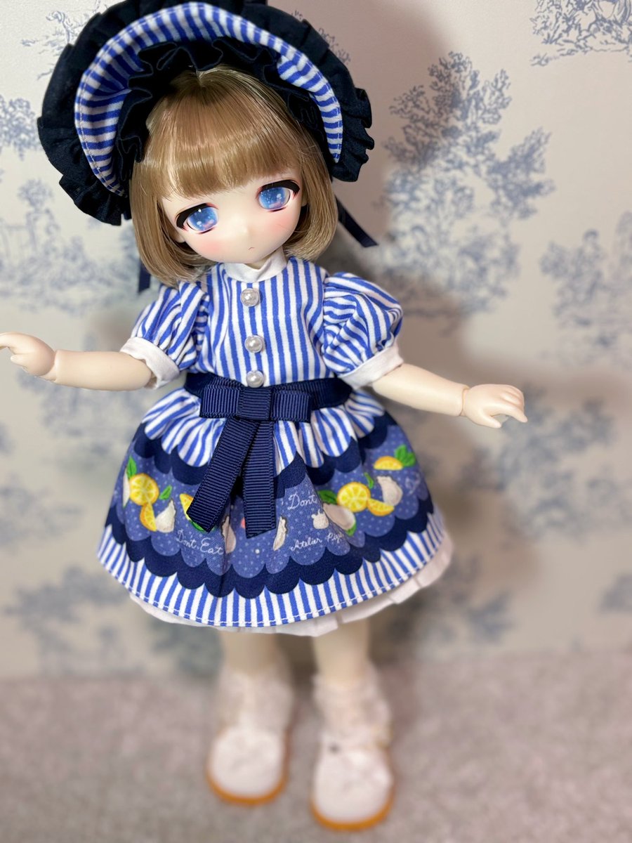 一目惚れした🦪🍋柄のワンピースは
#アトリエピゴー　様で購入させていただきました！
しゅくれちゃん似合いますね、爽やかですね、あまりに夏☀️