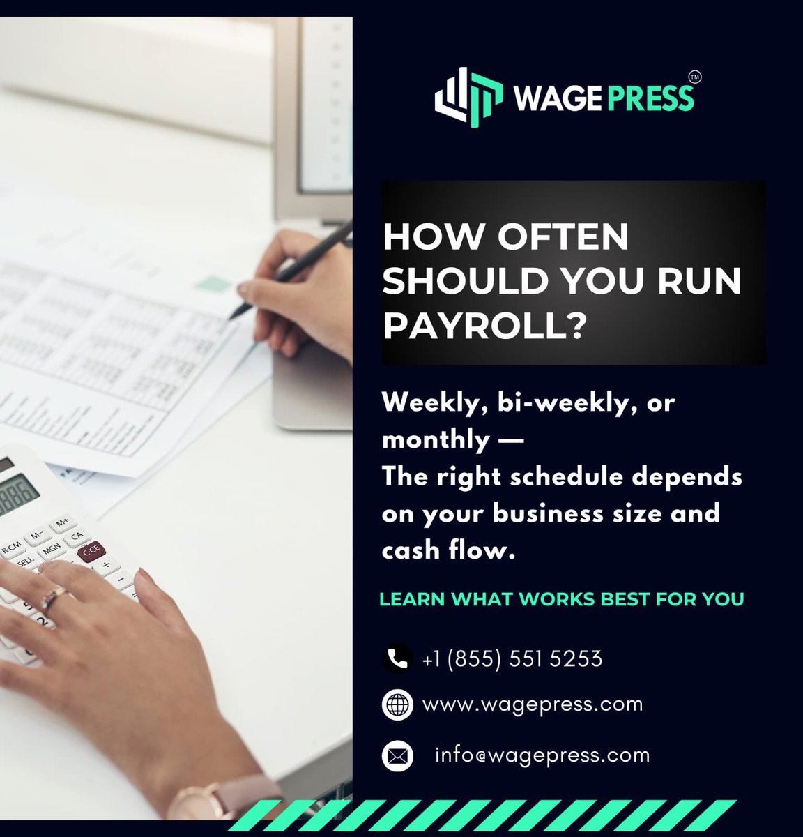 Wagepress's tweet image. How often should you run payroll? 🤔

Weekly, bi-weekly, or monthly—depends on your business &amp;amp; cash flow. The right schedule = less stress + happier team 💼

Need help?
📞 +1 (855) 551-5253
🌐 wagepress.com

#Payroll #SmallBusiness #Entrepreneurs #HR #Finance #WagePress