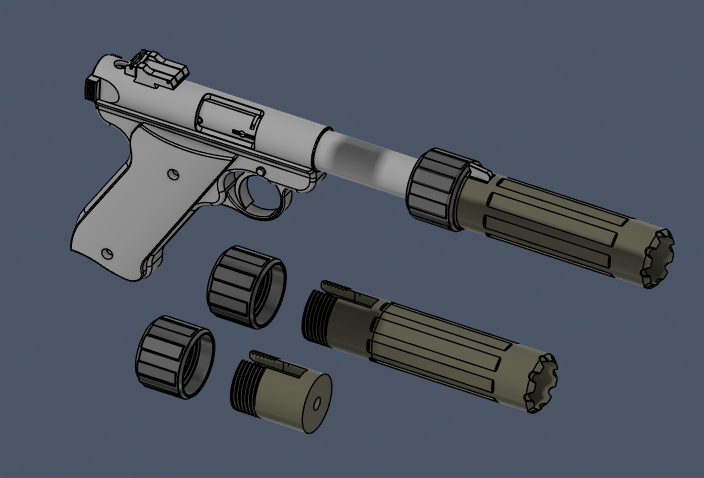 danger_cup's tweet photo. Decided I want a muzzle device on my old, unthreaded MK II.  This setup works surprisingly well so far.  Might drop it on my Odysee after a little more testing. https://t.co/QX17t7pH2i