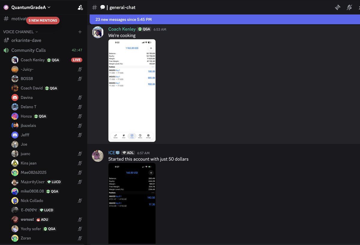 QuantumGradeA's tweet photo. 20+ traders joined live today.

Not for hype.
Not for random calls.

Just real-time market breakdowns, trade thinking, questions, feedback, and live discussion around what the market was doing.

That’s the kind of trading room we’re building.

Structured. Active. Sharp.

If you want to be around traders who actually discuss the why behind the move, you’d fit right in.

👉 Join our discord https://t.co/487z4qyZHQ