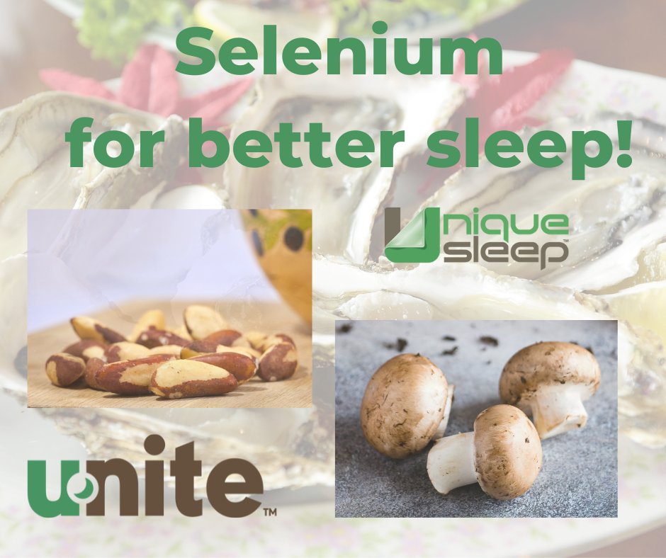 UniteMattress's tweet image. A deficiency in #selenium could play a role in #sleep disruptions. It’s also critical for your #immune system function and #thyroid function. Great sources are Brazil nuts, sunflower seeds, beef, oysters, chicken, and cremini mushrooms.uniquesleep.ca/tailored-mattr… #tailored #mattress
