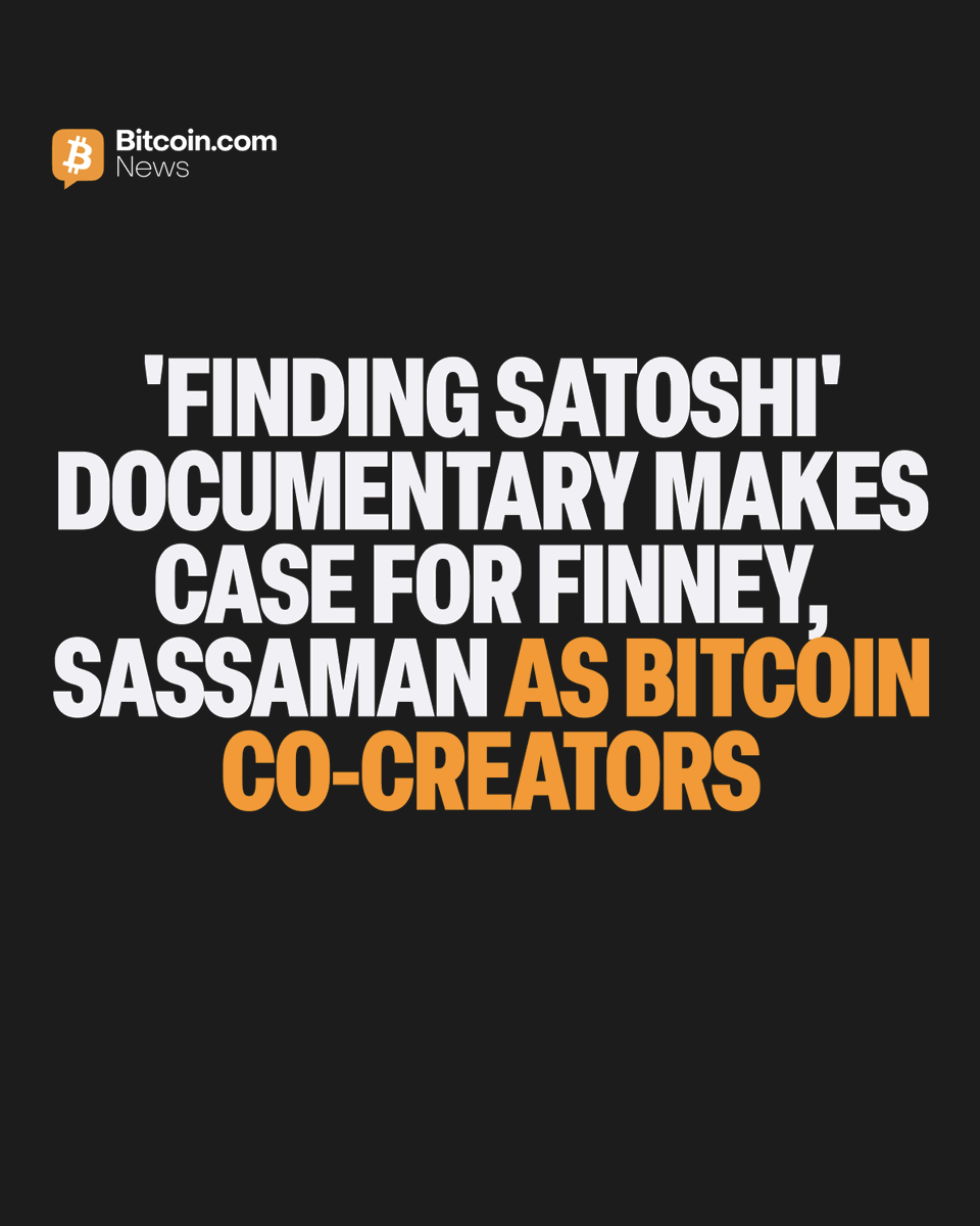 BitcoinNews's tweet photo. 🎞️ New documentary "Finding Satoshi" reportedly asserts that #Bitcoin creator Satoshi Nakamoto was actually two people:

The late cryptographers Hal Finney and Len Sassaman.

The film theorizes Finney composed bitcoin's code, while Sassaman handled the the white paper. 📜 https://t.co/Jm3L77MXnZ