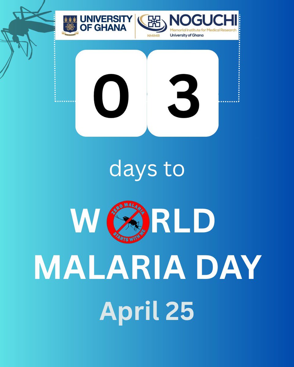 NMIMR_UG's tweet photo. 03 days to go! ⏳🦟

The countdown is on to World Malaria Day, a reminder that the fight against malaria is far from over.

Every test, every net, every action counts.

Let’s protect lives, spread awareness, and push closer to a malaria free future.

#WorldMalariaDay #ZeroMalaria https://t.co/AyMGe8y8QO
