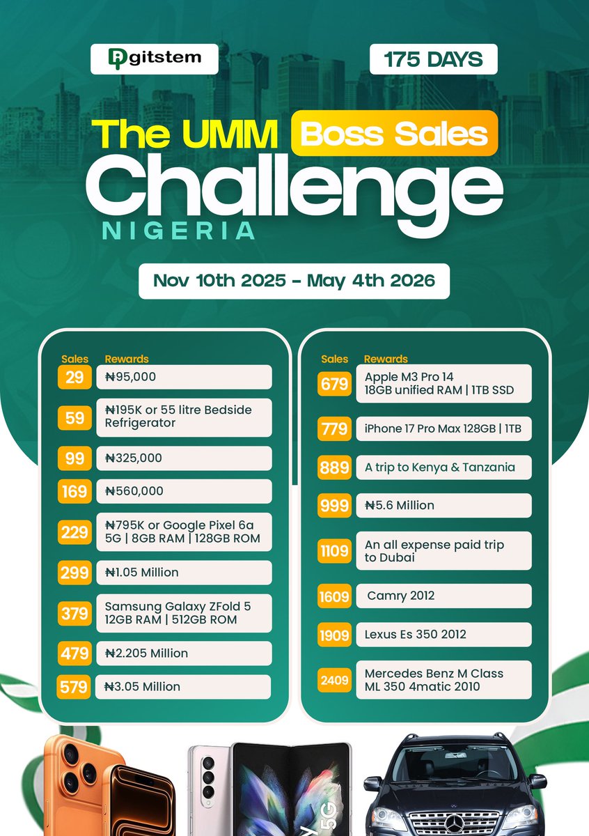 digitstem's tweet photo. Become a car owner in 2026.

All you need to do is make 1609 sales on the UMM course by 4th of May 2026

See flyer for country specific details. https://t.co/oSlXihilWd