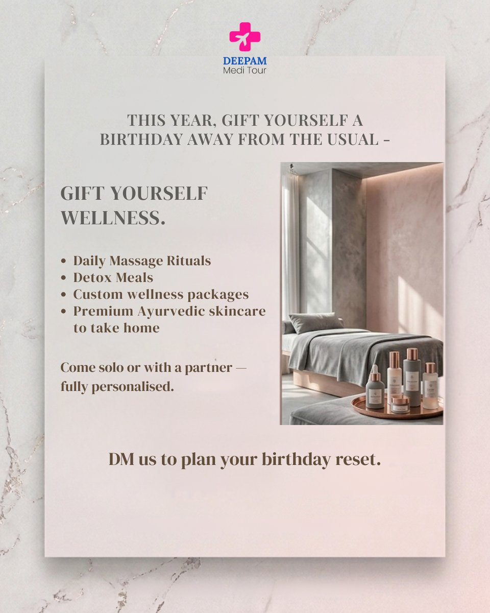 Deepammeditour's tweet photo. What if your #birthday didn’t come with pressure to plan or perform—but gave you space to pause and feel cared for? #Celebrate with a wellness #retreat—rest, #personalized therapies, nourishing meals, and true calm. Start your birthday reset with #DeepamMeditour. https://t.co/IQrPQfIbLi