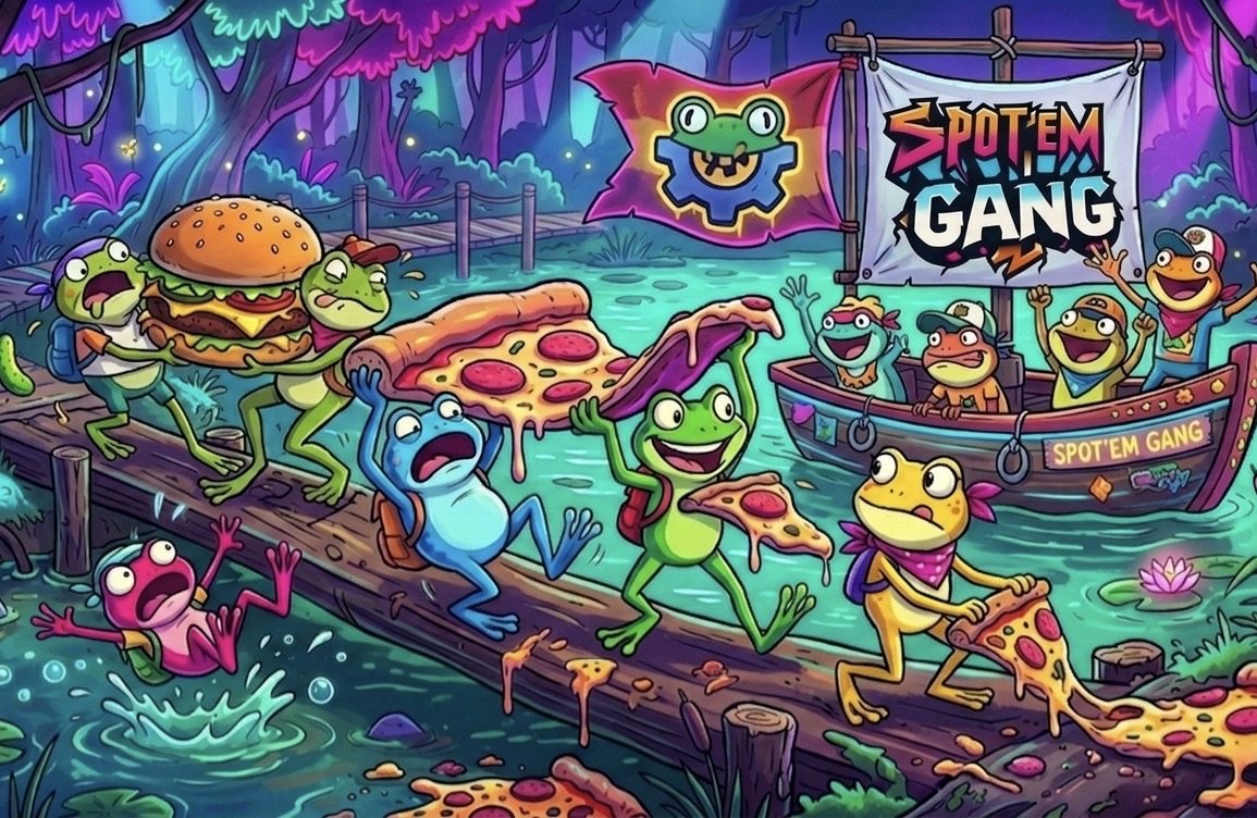 SpotemGang's tweet photo. 🐸  100% FROGGY CHAOS 🐸 

Pizza flying, vibes high, and absolute mayhem guaranteed.

Hopping around at 3:30PM EST / 8:30 PM GMT

Join in for a ribbetting good time!

#FrogSqwad #EuroNight https://t.co/ZecfquyIIL