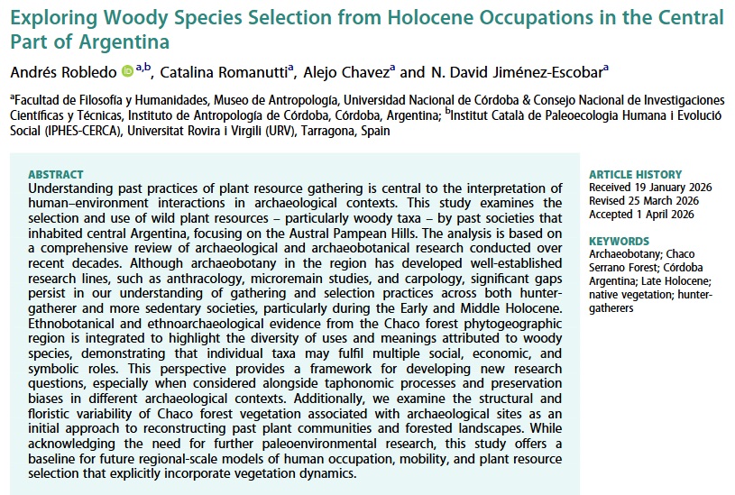 AndRobledo's tweet photo. Happy to share😃 a new publication on woody taxa uses during Holocene in central Argentina #archaeobotany

Feliz de compartir una nueva publicación sobre la selección de especies leñosas durante el Holoceno en Argentina 🔥🔬🌳 

https://t.co/owlmB73FGc https://t.co/NejrzYKOcc