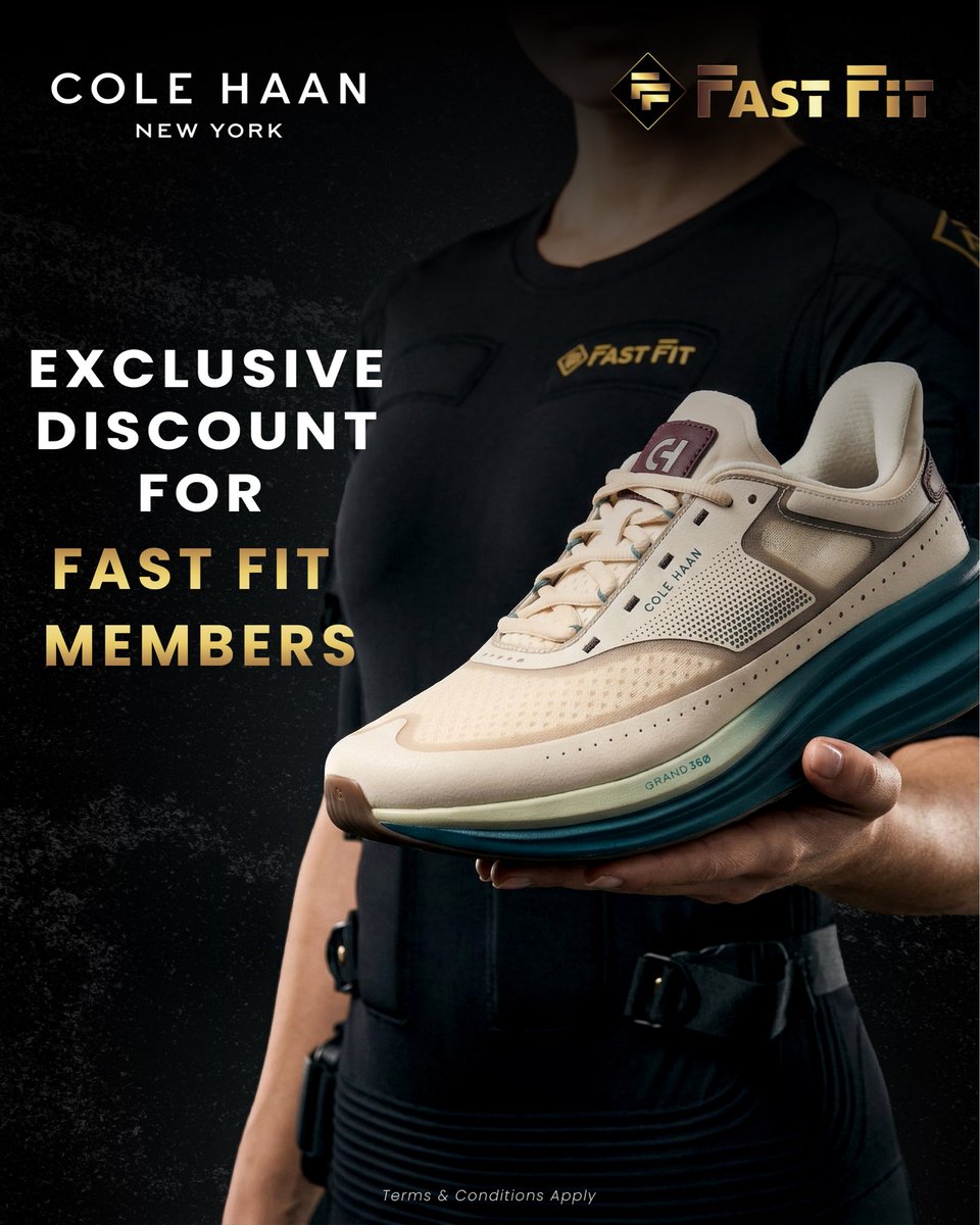fastfitems's tweet photo. Fast Fit x @colehaan 

Where style meets performance, and membership has its perks. 

Exclusive discounts for Fast Fit members. 

Terms &amp; Conditions apply.

#fastfitxcolehaan #emstraining #fitnesslifestyle https://t.co/c0cls9UvdB