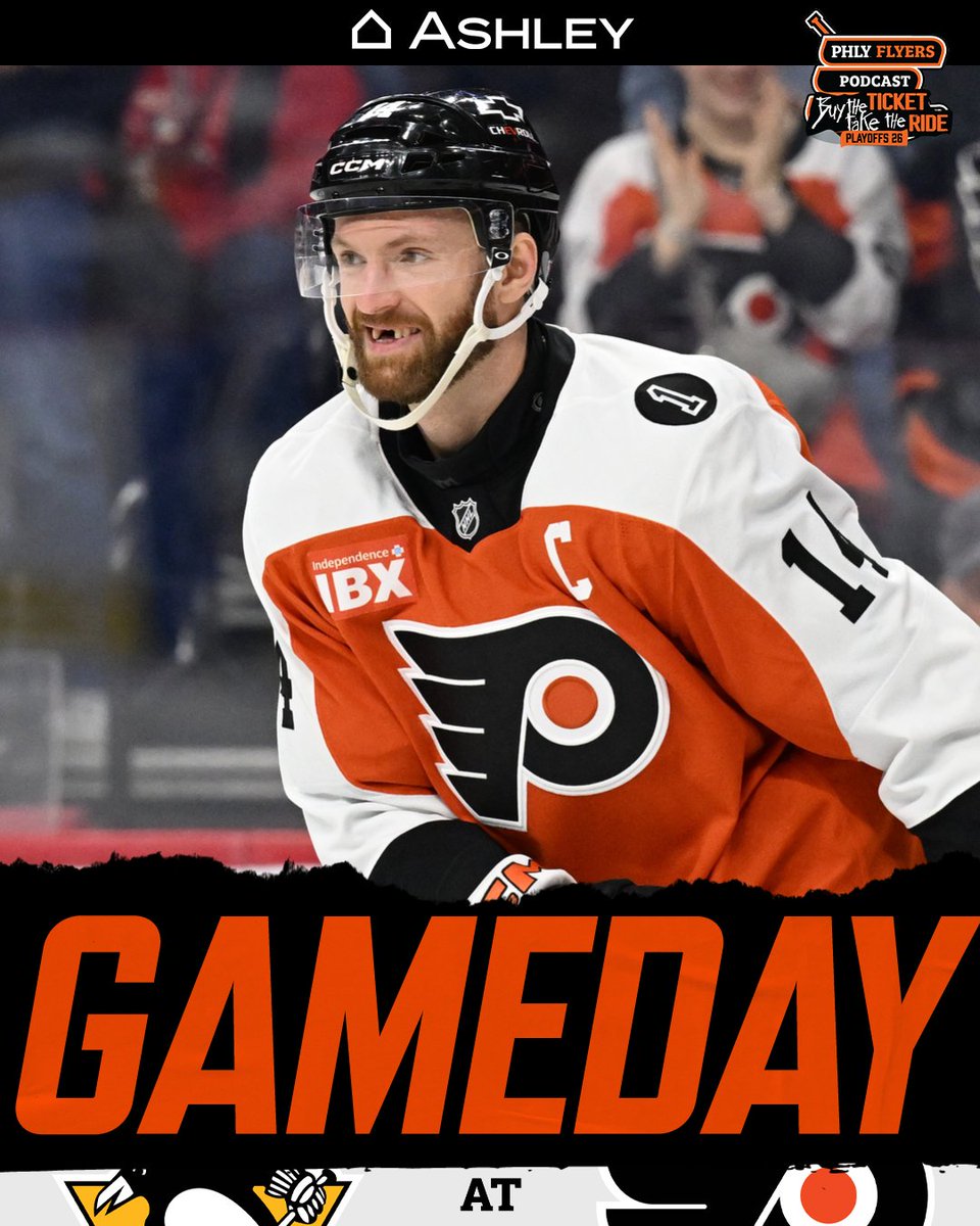 PHLY_Flyers's tweet image. PLAYOFF HOCKEY IN PHILLY. Pregame at 6:25 PM EST: youtube.com/@PHLY_Sports 

Find unbeatable deals and styles now at Ashley today. #AshleyFurniture #GameDayReady #HomeStyle #MyAshleyHome #LetsGoFlyers