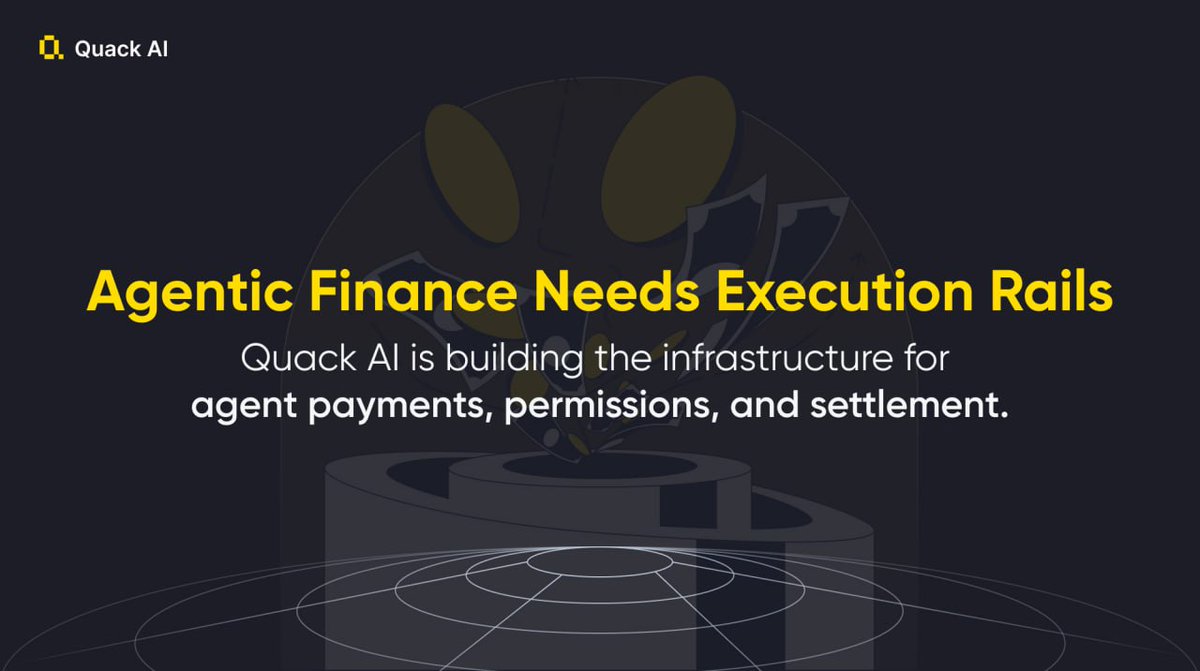 _dyhola's tweet photo. Stablecoins gave us settlement. AI agents brought automation.

But agentic finance still lacks a core layer, execution with clear rules and real trust.

That’s where Quack AI comes in: enabling agents to act securely, reliably, and within enforceable boundaries

#Q402 #QuackAI https://t.co/MCpnv2q5sy