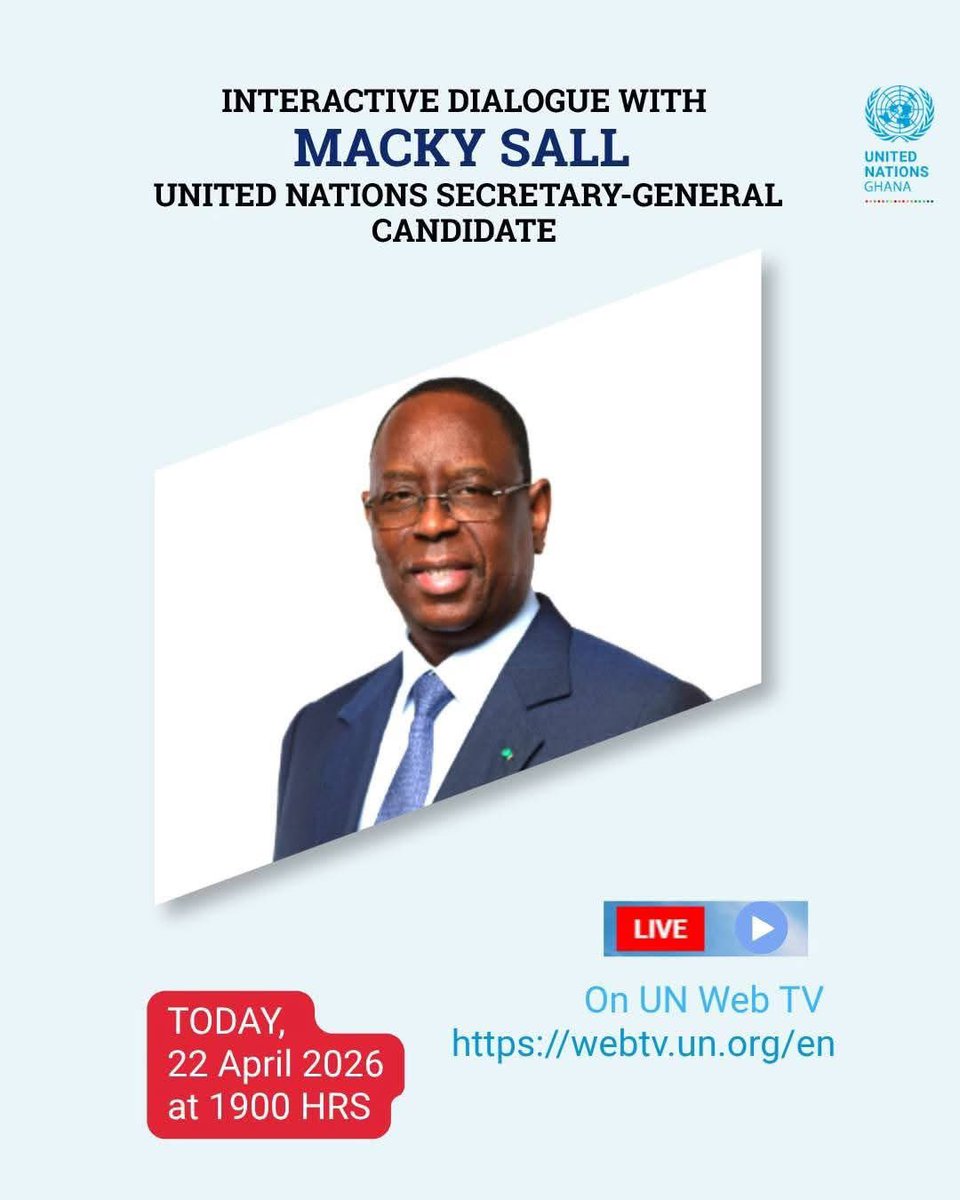 À suivre en direct sur la Web TV de l'ONU. Lien : webtv.un.org/en

#MackySall