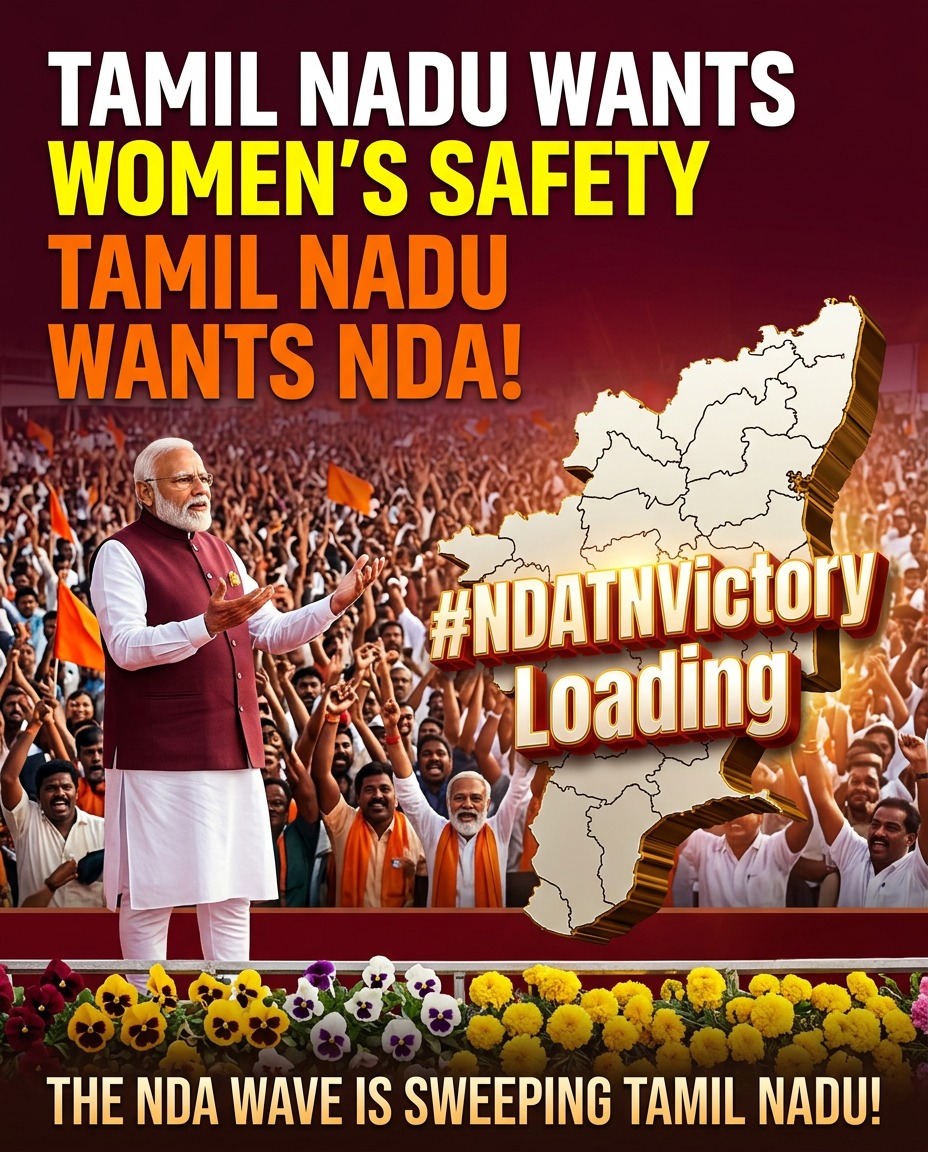 hathyogi31's tweet photo. A state that has produced some of India's greatest minds, its most enduring culture and its most resilient communities deserves a government that matches that greatness. Tamil Nadu is ready for exactly that and the whole country is watching. #NDATNVictoryLoading https://t.co/FWJv3BV75p