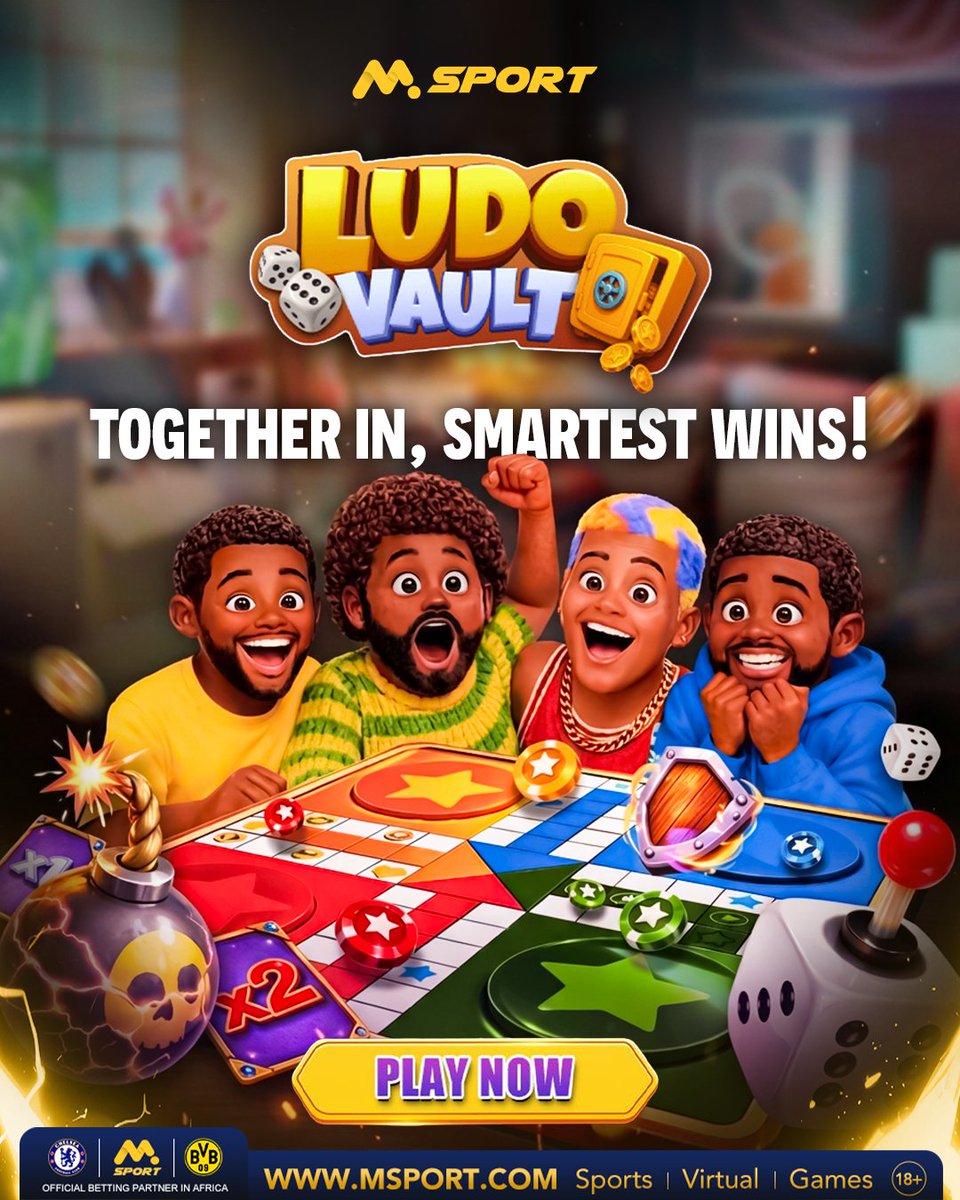 MSportOfficial's tweet image. 🎲🎲Ludo Vault is here!🥇🔐
Play smart. Roll big. Win bigger.
Are you the smartest on the board?
➡️Play now: msport.com/ng/game-center…
Exclusive on MSport!!!
#LudoVault #MSport #PlaySmart