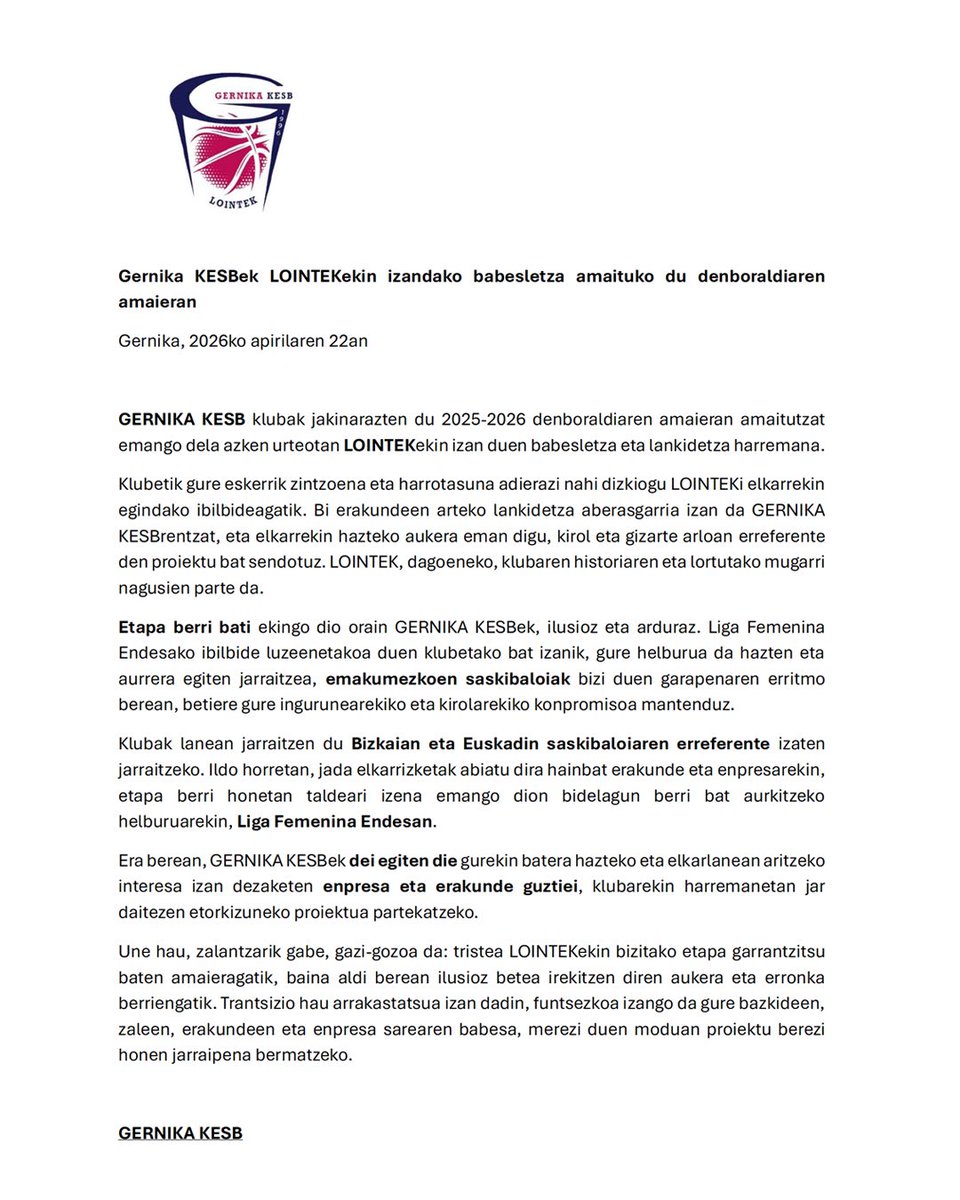 Lointek Gernika Bizkaia tweet media