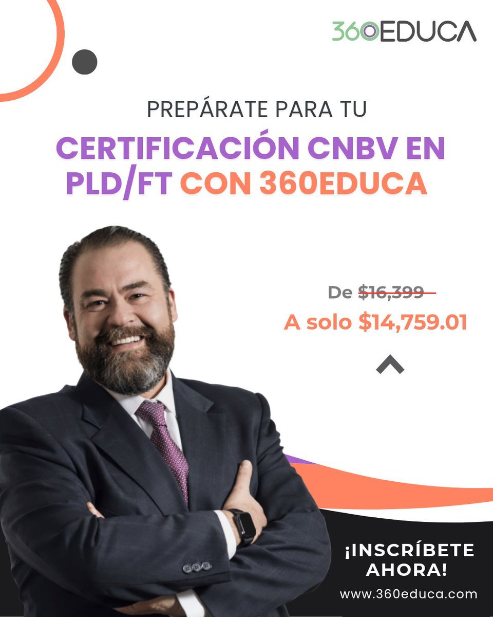 AsofichOficial's tweet photo. ¿Quieres certificarte como Oficial de Cumplimiento ante la CNBV?
El Mtro. Sandro García Rojas te da la bienvenida a tu curso de certificación.
En 360educa queremos prepararte desde cero y llevarte directo al examen.

Contáctanos:
📲https://t.co/P1FO6QeglA https://t.co/W5IXfORC0v