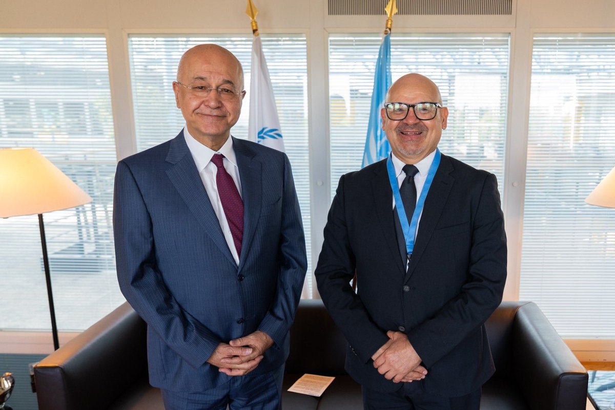 Paraguayonugva's tweet image. En la fecha, el RP @CanoRicciardi mantuvo una audiencia de cortesía con el Alto Comisionado Barham Salih a quien transmitió deseos de éxitos en sus delicadas funciones y se repasaron asuntos de interés común. #ACNUR #Paraguay