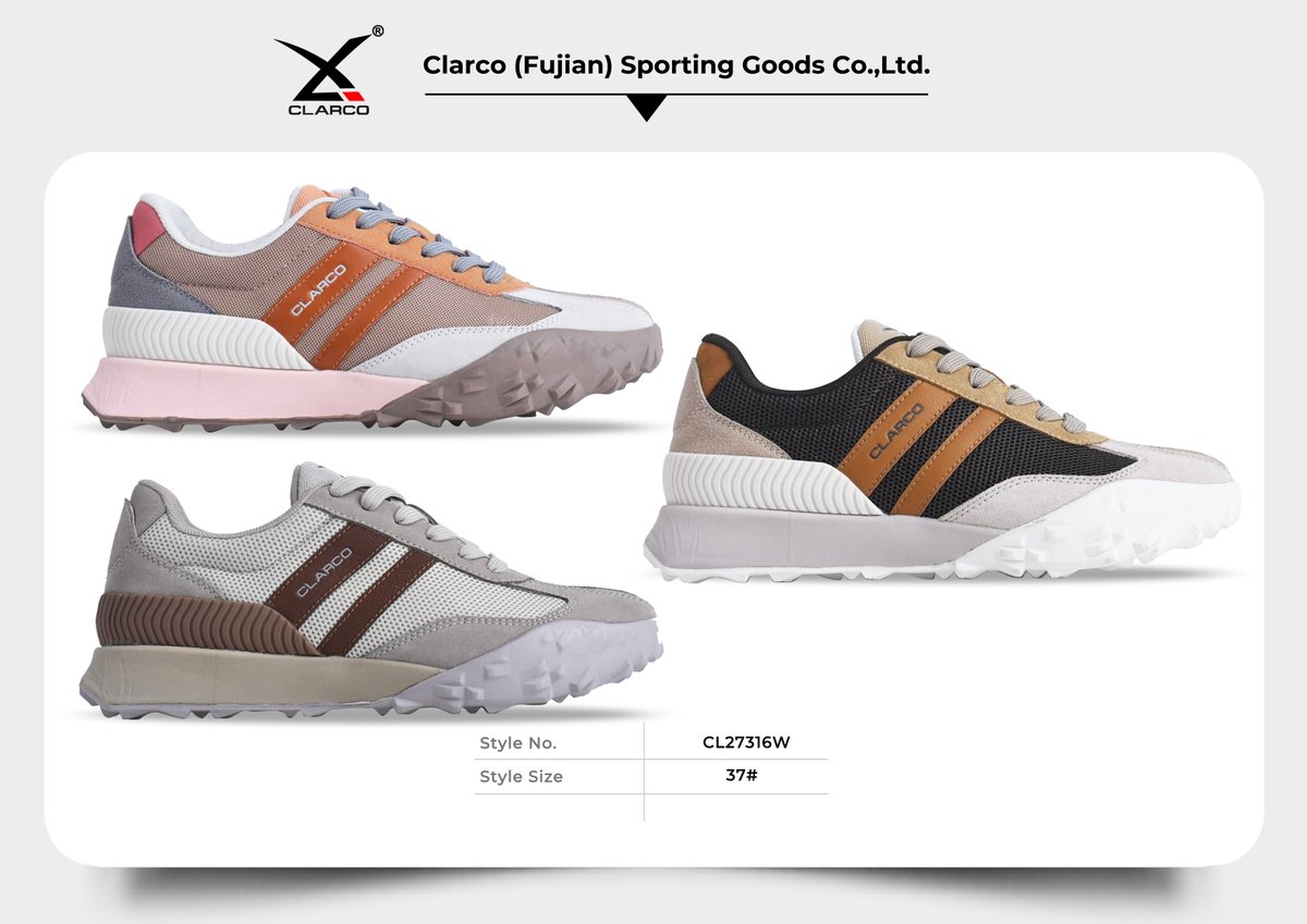 clarcoluis's tweet image. Sneaker Updated:chinashoessupplier.com
Want to learn more? Please PM or contact me at sales02@clarco.com 
Need to know more or having your OEM/ODM styles, please contact WhatsApp: +8615959999141  #Sneakers #Shoes #Footwear #FitnessFootwear #SportsFashion #ShoesSupplier #OEM #ODM