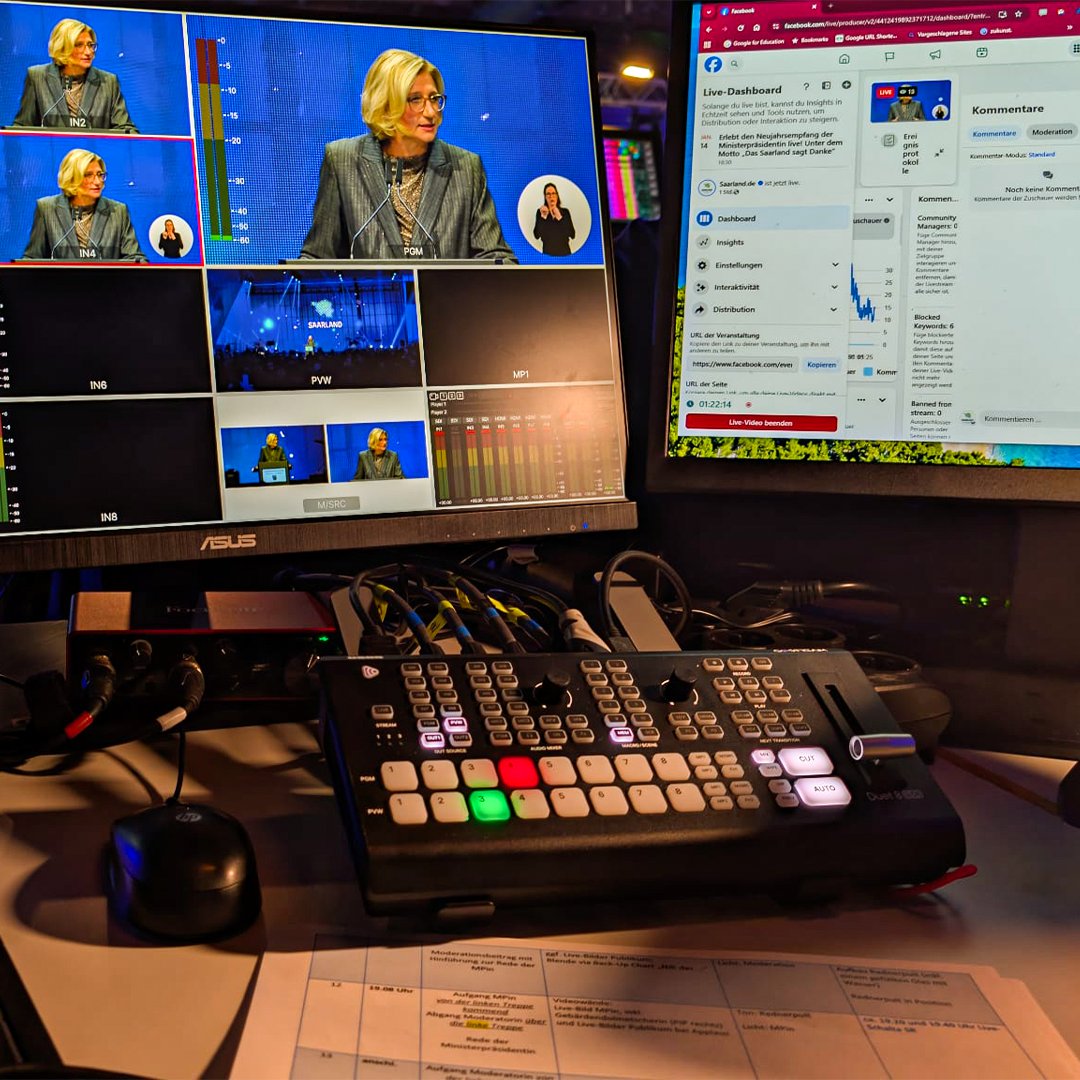 osee_tech's tweet photo. 🔍A quick look at dress rehearsal for the livestream of the Prime Minister’s New Year‘s reception
#OseeGoStreamDuet8ISO
📸 by @wolfgangbogler
.
.
#oseetech #livestream #livestreaming #videocreator #youtuber #contentcreator #multicamera #hdmiswitcher #hdmimixer https://t.co/bsDH7mZs0G