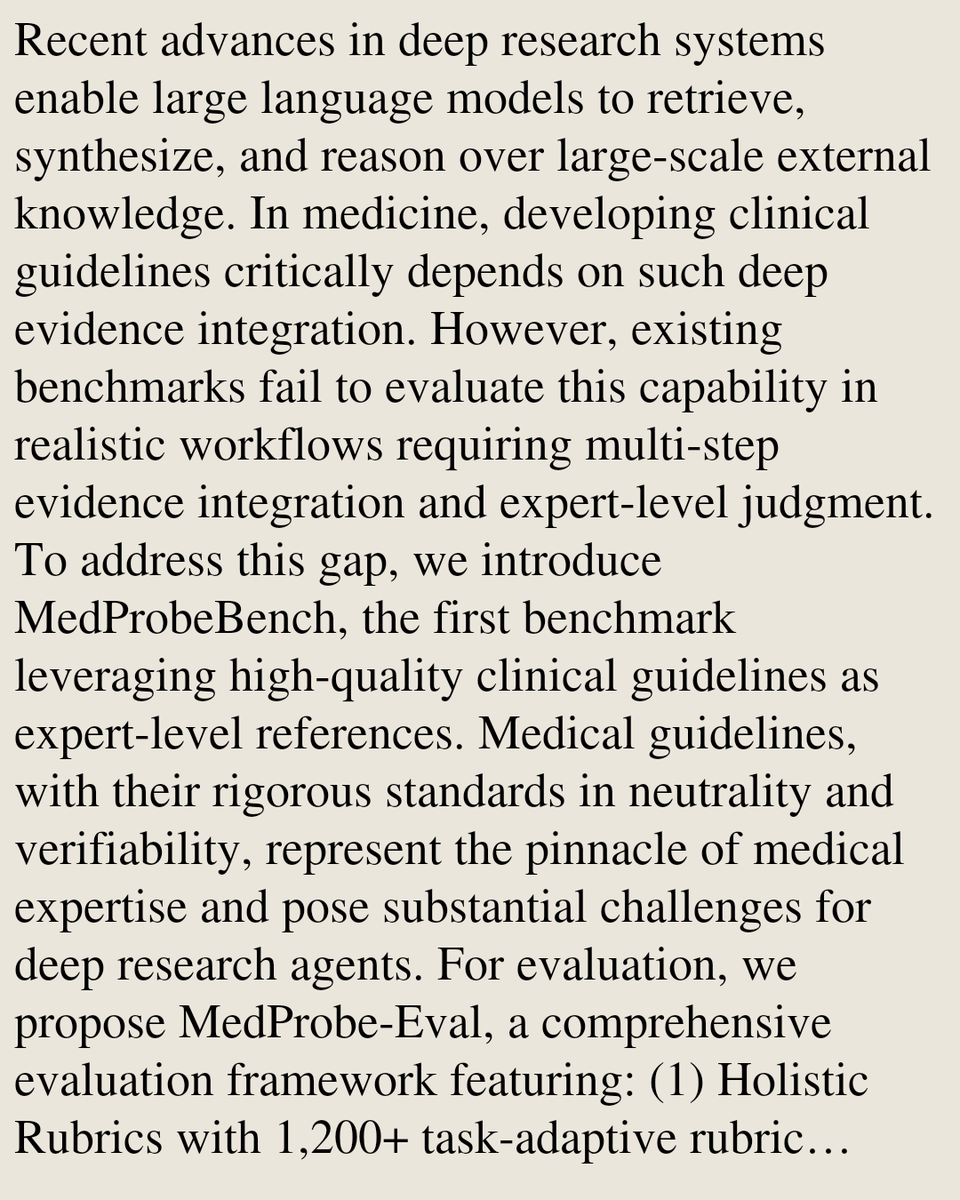 MedProbeBench: Systematic Benchmarking at Deep Evidence Integration for ...