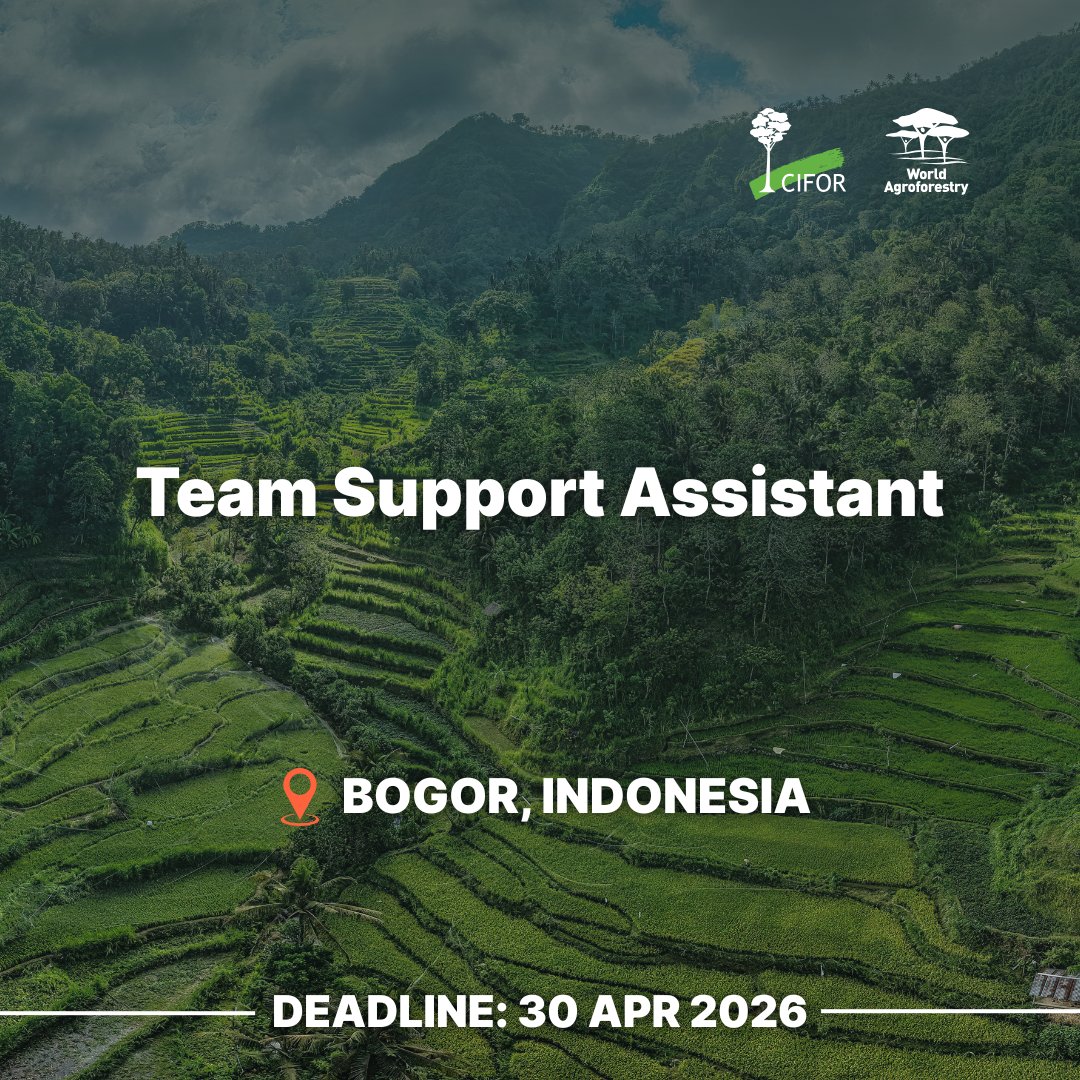 CIFOR_ICRAF_ID's tweet image. Yuk jadi bagian CIFOR-ICRAF Indonesia!

Daftarkan dirimu untuk posisi
• Asisten Akuntan
• Koordinator Program
• Team Support Assistant

Deadline: 30 April 2026.
Daftar di sini: 🔗 bit.ly/3U5DDZS

#LowonganKerjaIndonesia #LowonganKerja #TreesPeoplePlanet