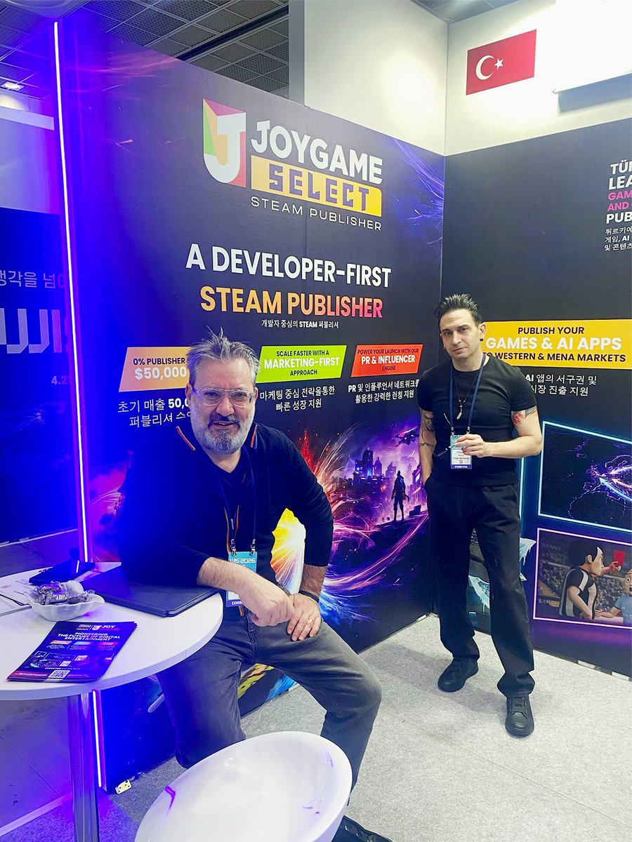 joygameselect's tweet photo. Joygame and Joygame Select are proud to be part of the World IT Show in Seoul.

For us, this is not simply another international event. It represents an important milestone in expanding the indie developer-focused publishing vision we first built in Türkiye to a broader global stage.

Throughout the World IT Show, our Managing Partners, @BurakGozalan and @amrasamandil are leading the process on the ground, holding strategic meetings with key government-backed organizations in Korea and directly supporting Joygame Select’s next phase of growth.

Seeing our developer-first publishing approach resonate so strongly within the Korean ecosystem is a meaningful sign that our vision is gaining strong international traction.

We are now preparing to share major partnerships and strategic developments that will help carry this vision even further.