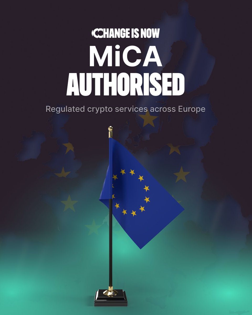 changefinance's tweet image. We’re now MiCA authorised in the Netherlands 🎉

A big step forward for Change and how we operate across Europe 🇪🇺

This authorisation means we can operate as a regulated crypto-asset service provider under MiCA, the new European framework for crypto.

#MiCA #crypto #fintech