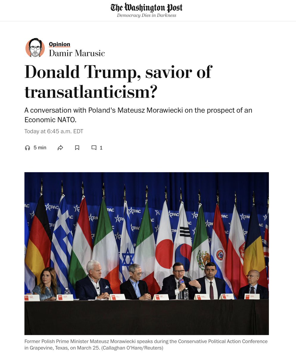 🟦Sojusz Transatlantycki, fundament światowego bezpieczeństwa od zakończenia II wojny światowej, wymaga gruntownej przebudowy. Przez lata Europa funkcjonowała w wygodnej iluzji, a USA to akceptowały. 
 
🟦Ameryka w dużym stopniu płaciła i zapewniała staremu kontynentowi