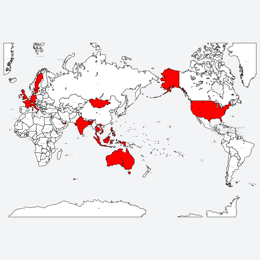 政治言及チケット再消費しますが、現状で防衛装備品技術移転協定結んでる(殺傷・破壊能力のある武器の輸出先にすることができる)17ヵ国、こういう分布なので(主にインド太平洋地域を見て)意図を察しろというのを感じる 
