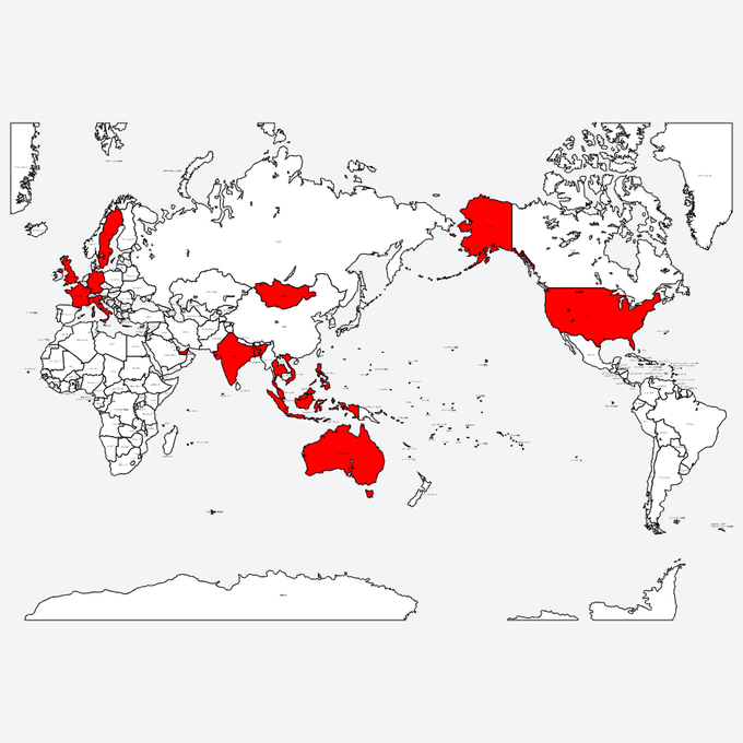政治言及チケット再消費しますが、現状で防衛装備品技術移転協定結んでる(殺傷・破壊能力のある武器の輸出先にすることができる)17ヵ国、こういう分布なので(主にインド太平洋地域を見て)意図を察しろというのを感じる 